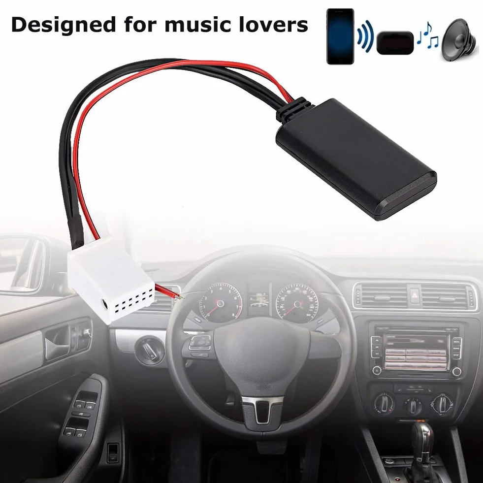 Samochodowy moduł AUX Bluetooth 12 V 12-pinowy samochodowy adapter AUX Bluetooth pasuje do MCD RNS 510 RCD 200 210 300 310 500 510