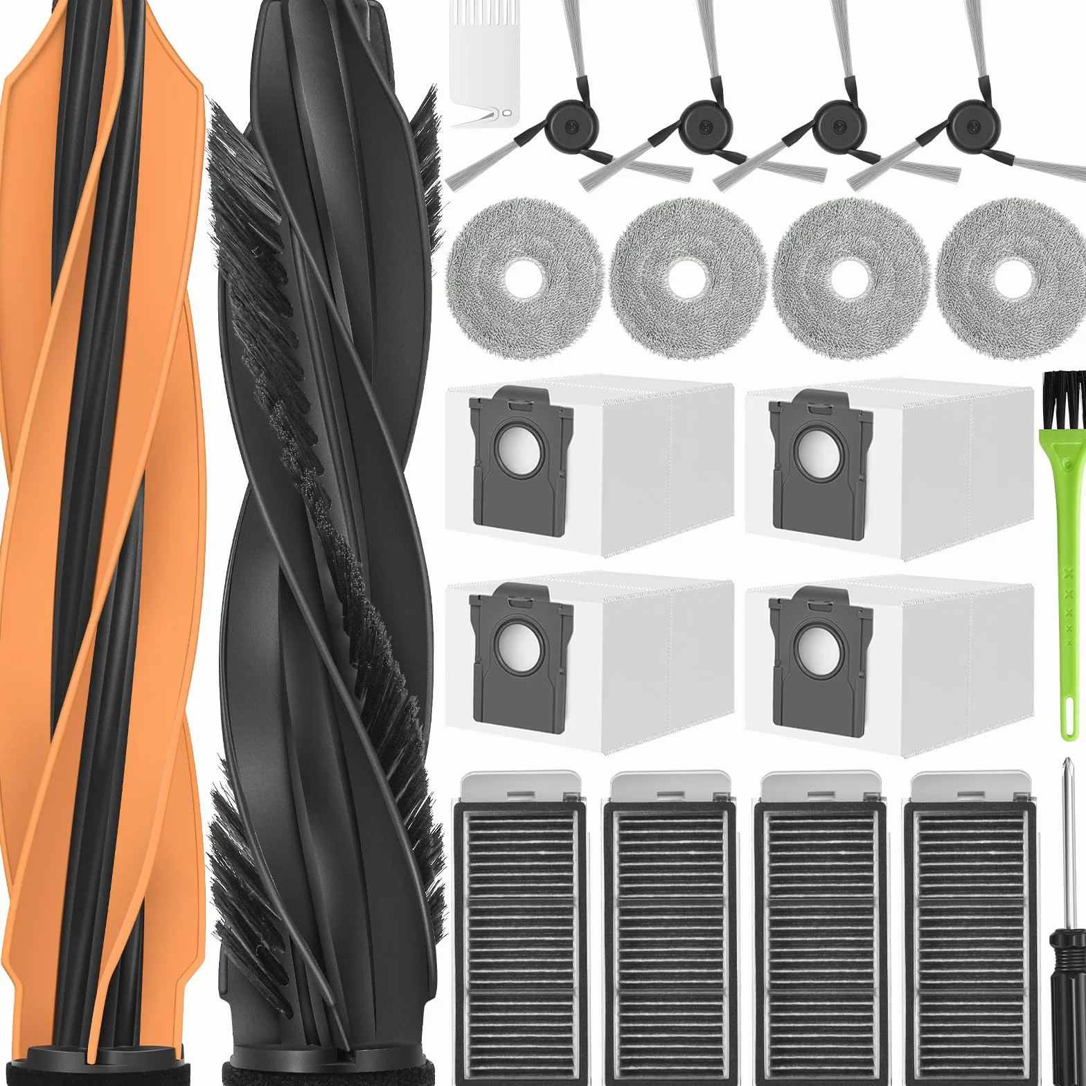 Dreame X50 Ultra Accessoires Pièces de Rechange L50s L40s Pro Ultra 2 Brosse Principale 4 Sacs à Poussière 4 Chiffons 4 Filtres 4 Brosse Latérale