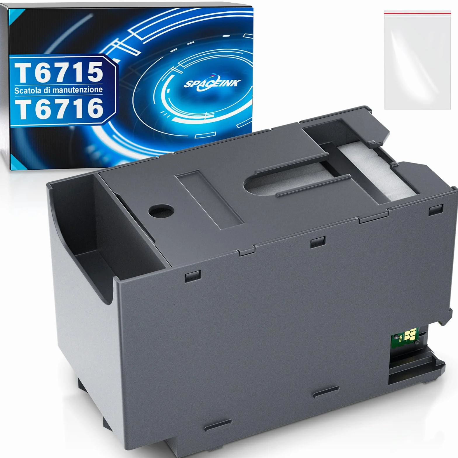 Spaceink T6715 T6716 Boîte de maintenance compatible Epson WorkForce Pro WF-3820DWF WF-C4810DTWF WF-4820DWF WF-3825DWF WF-M5799DWF WF-4830DTWF WF-C5710DWF