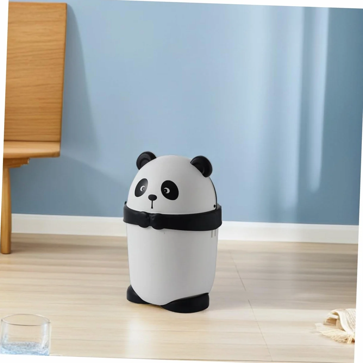 Garneck Poubelle Panda Mignonne Corbeille à Déchets avec Couvercle Rabattable en Plastique PP Cuisine Salon