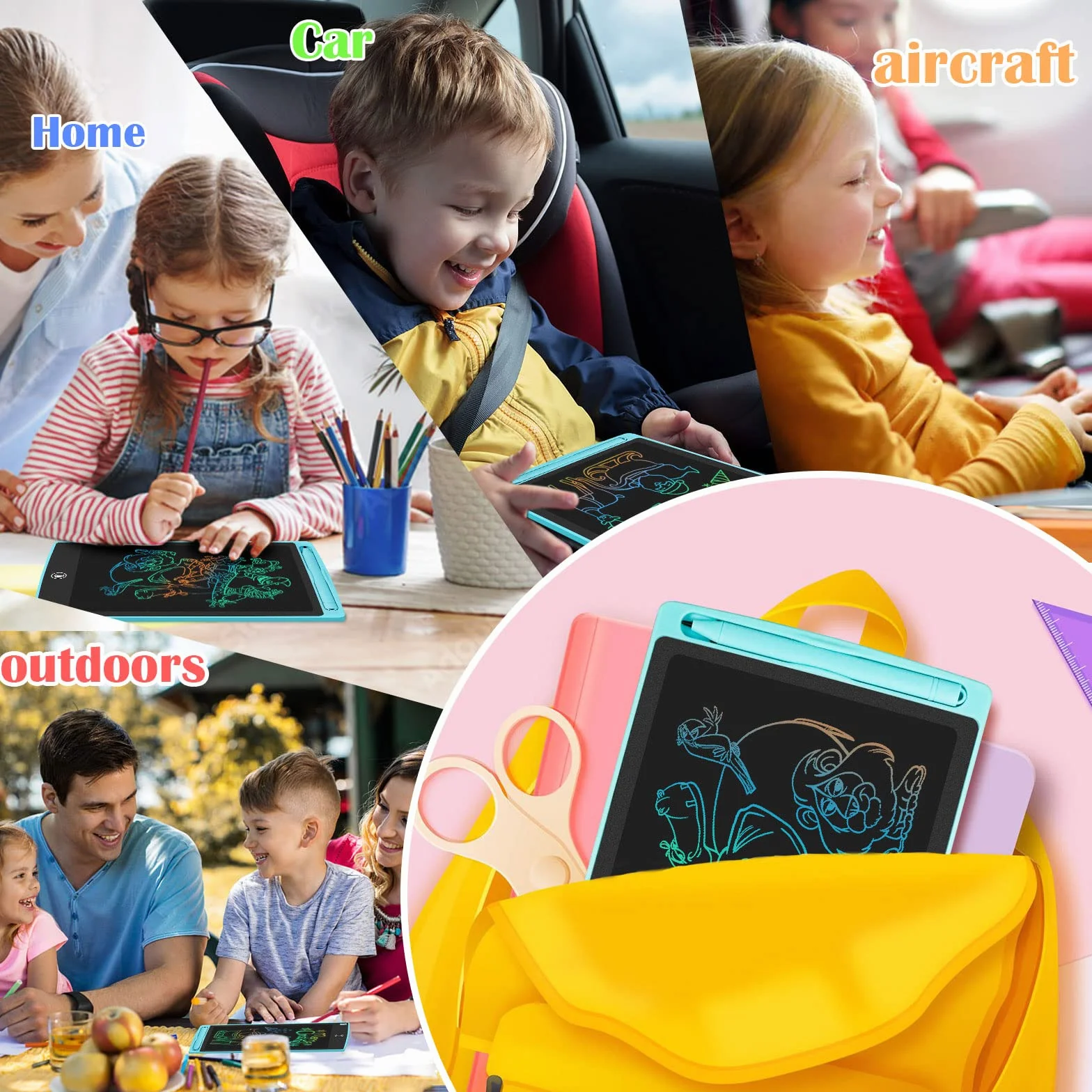 HOMESTEC Tablette d'écriture LCD 8,5 Pouces Planche à Dessin Graphique Serrure à clé Écriture Manuscrite Doodle Pad Enfants Jouets Cadeaux Bleu