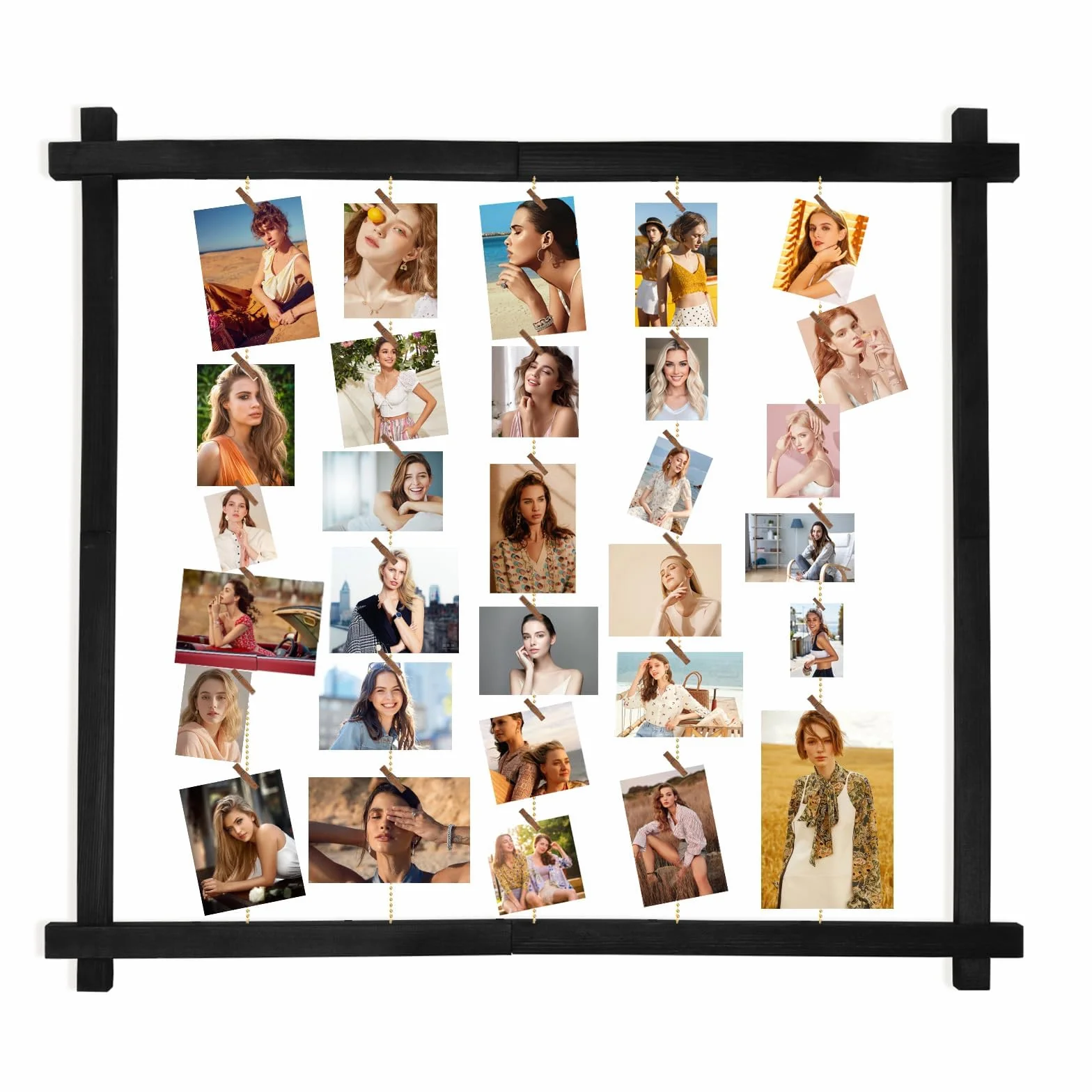 Cadre photo en bois mural noir rustique pour décoration intérieure PHOENANCEE