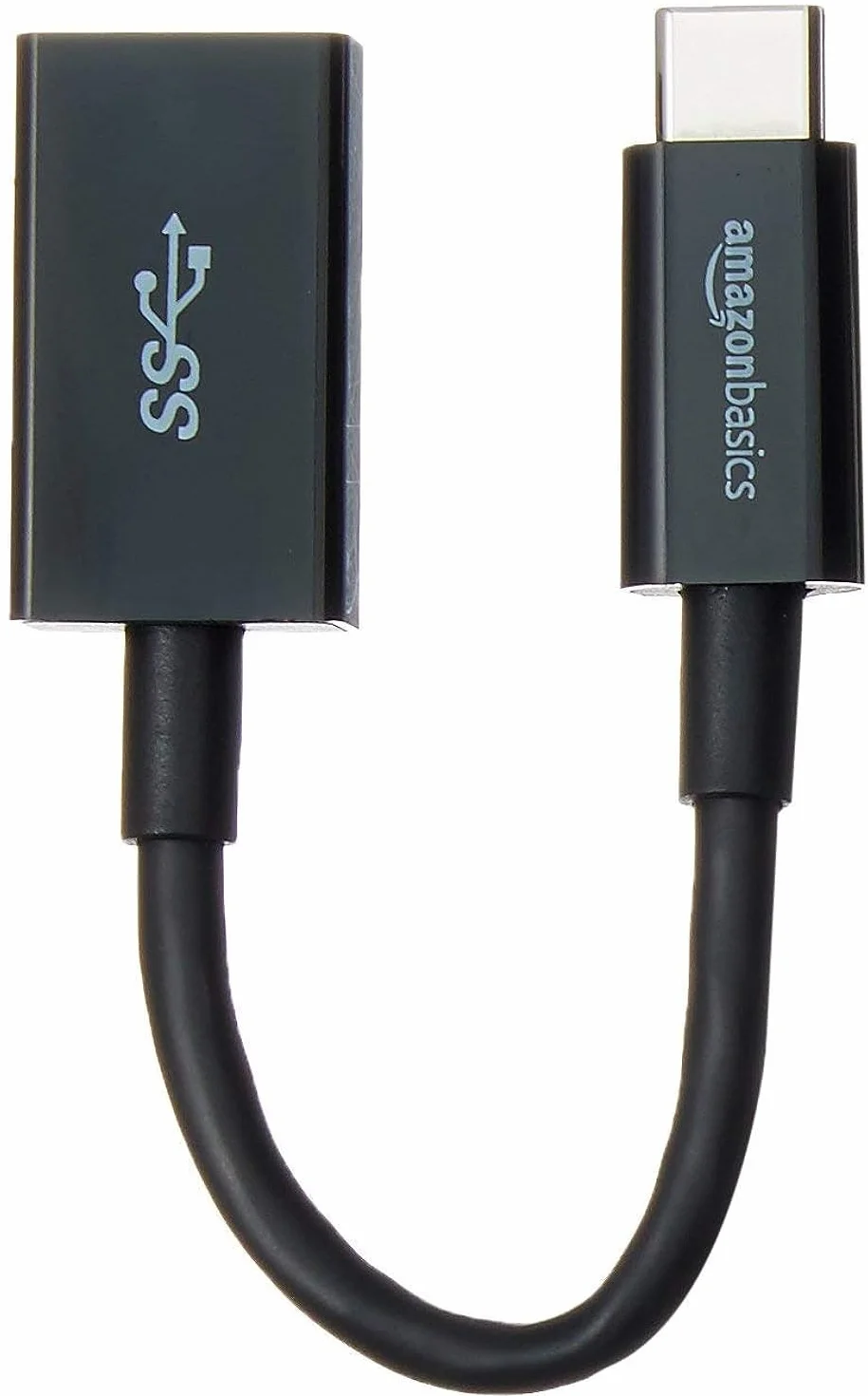 Amazon Basics Câble adaptateur femelle USB 3.1 USB-C vers USB-A haut débit 5 Gbit/s certifié USB-IF noir