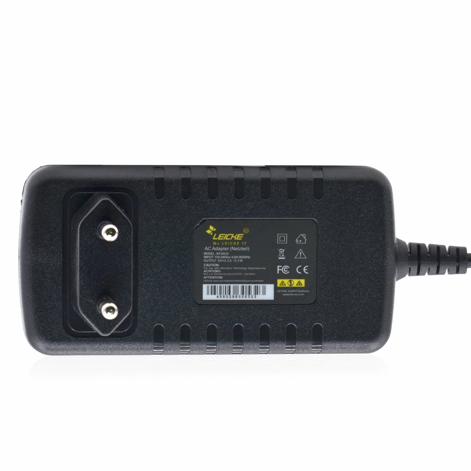 LEICKE Zasilacz 5V 2.5A 12.5W | Ładowarka do Raspberry Pi Model A i B & Banana, Pi 2 Model B/Pi Xero i Pi 3, Pi - Pi Model B+ (B Plus), JBL z Micro USB | 1A 1.5A 2A 2500mA