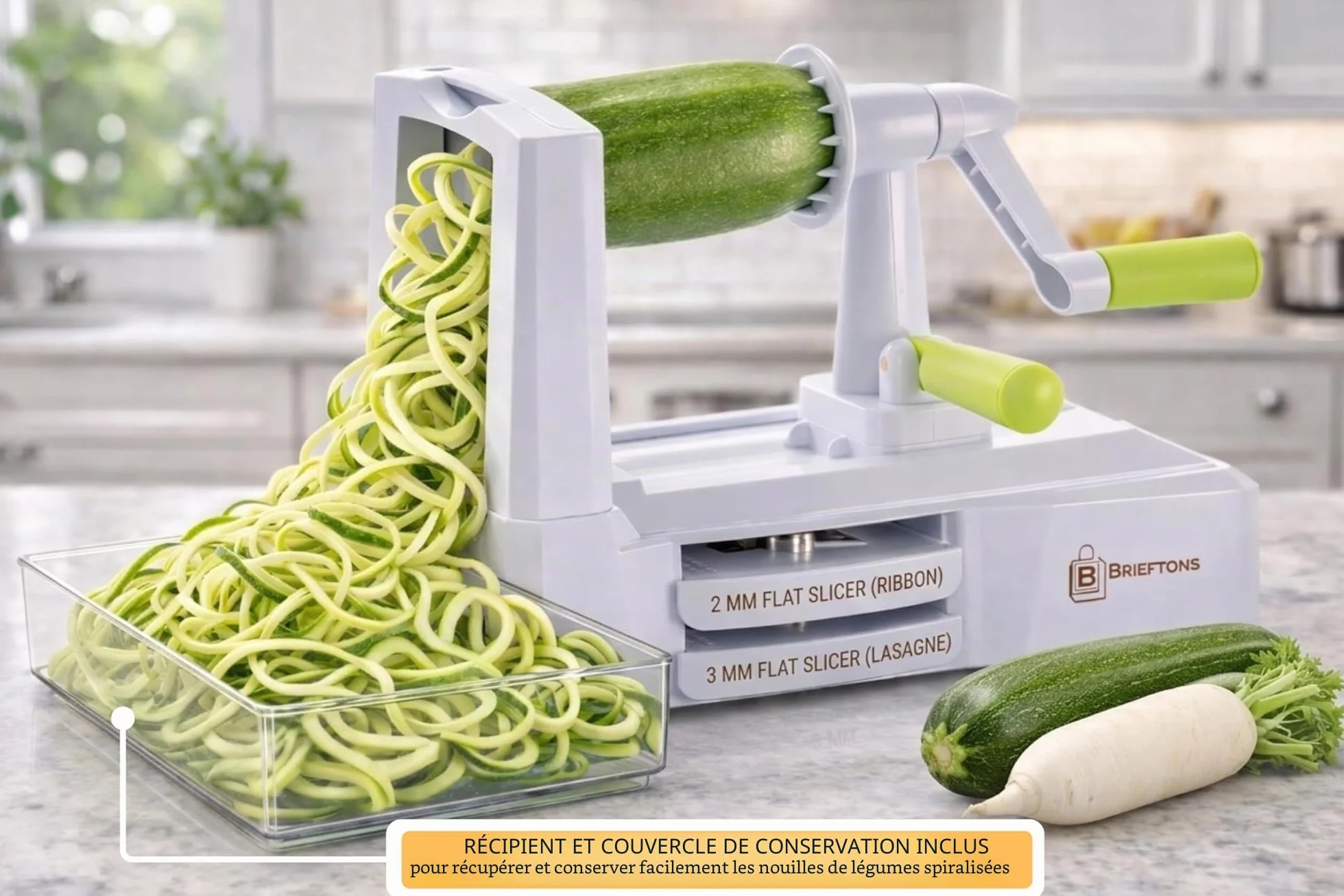 Spiraliseur À 10 Lames Brieftons: La Trancheuse En Spirale La Plus Forte Et La Plus Lourde, La Meilleure Machine À Pâtes Végétariennes Et À Spaghettis Pour Les Repas À Faible Teneur En Glucides