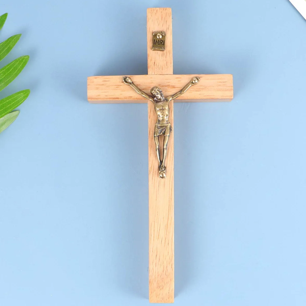 Garnek Bois Chrétien Mur Croix Alliage de Zinc Crucifix Artisanat Décoration Murale Maison