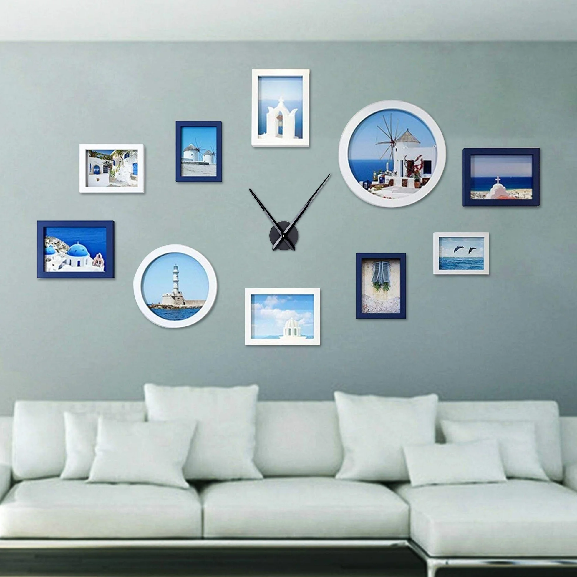 Lafocuse Grande Horloge Murale Aiguilles 3D Silencieuse Métal Pendule Noire Décoration Chambre Cuisine Salon 70-100 cm