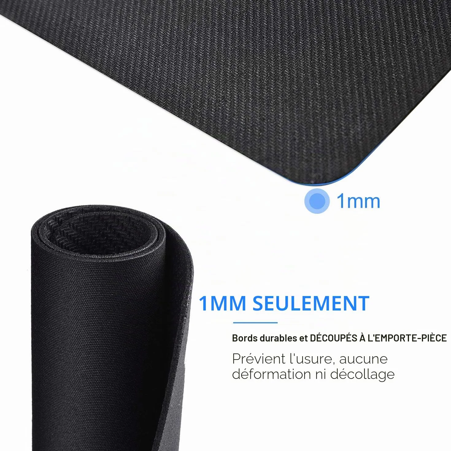 cimetech Tapis de Souris 23 x 18 cm Ultra Mince Antidérapant Lavable Noir