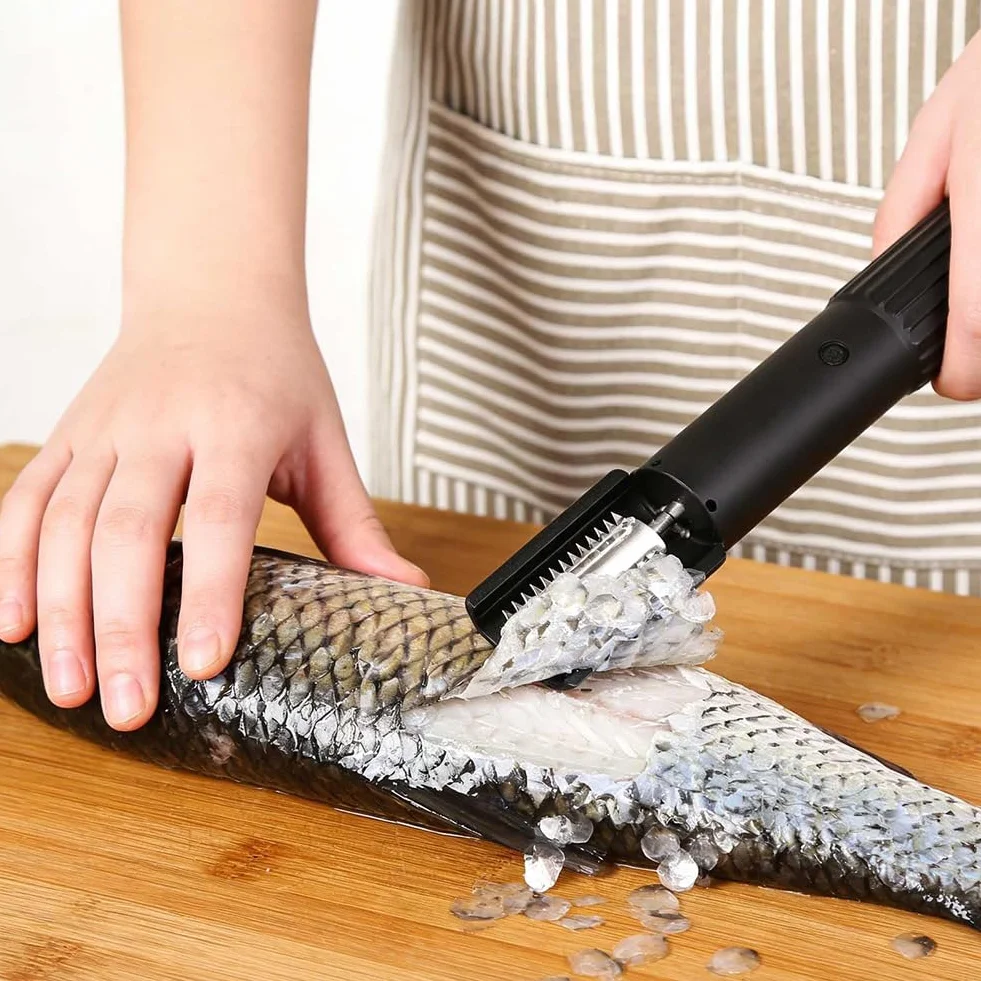 Electric Coconut Grater Machine, Portable Handheld Coconut Scraper Peeler Shredder, Wireless Automatic Anti-splash Rotating Kitchen Grater with Stainless Steel Blade, for Coconut, Fish (A)