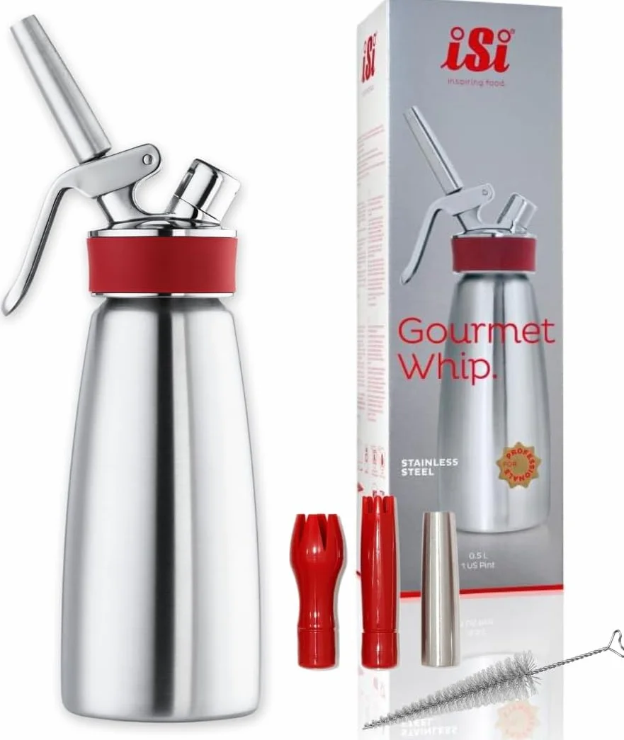 iSi Distributeur de crème 500 ml Gourmet Whip Plus acier inoxydable