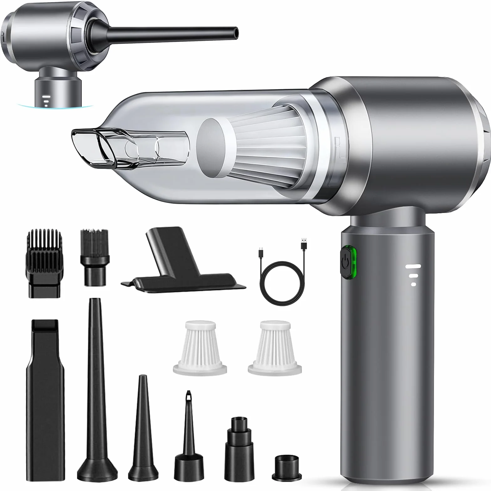 Aspirateur à Main sans Fil 26000Pa, 3 Vitesses Moteur sans Brosse, Mini Aspirateur de Voiture pour Animaux Maison