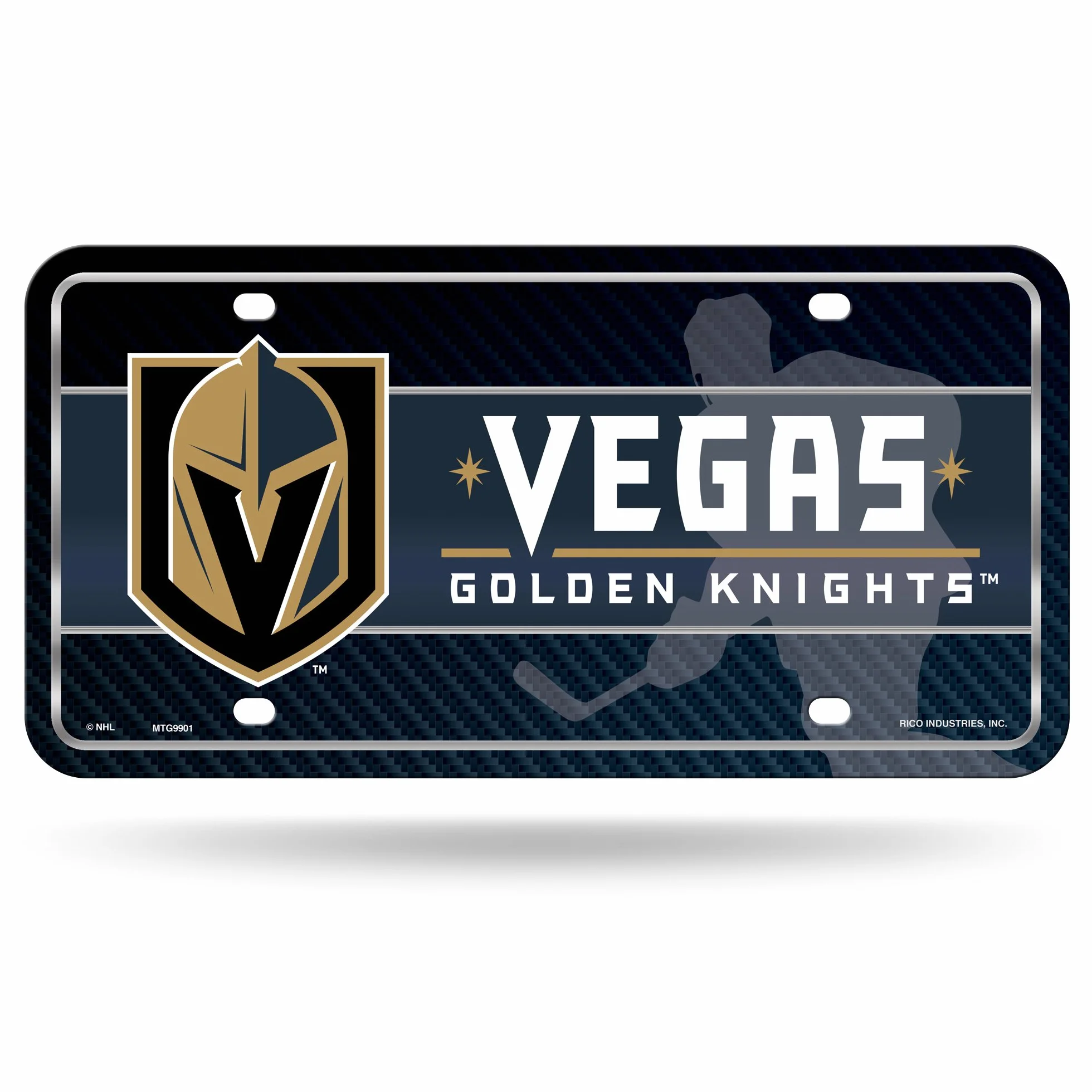 Rico Industries NHL Vegas Golden Knights Metal License Plate Tag 6 x 11.5 Inches
