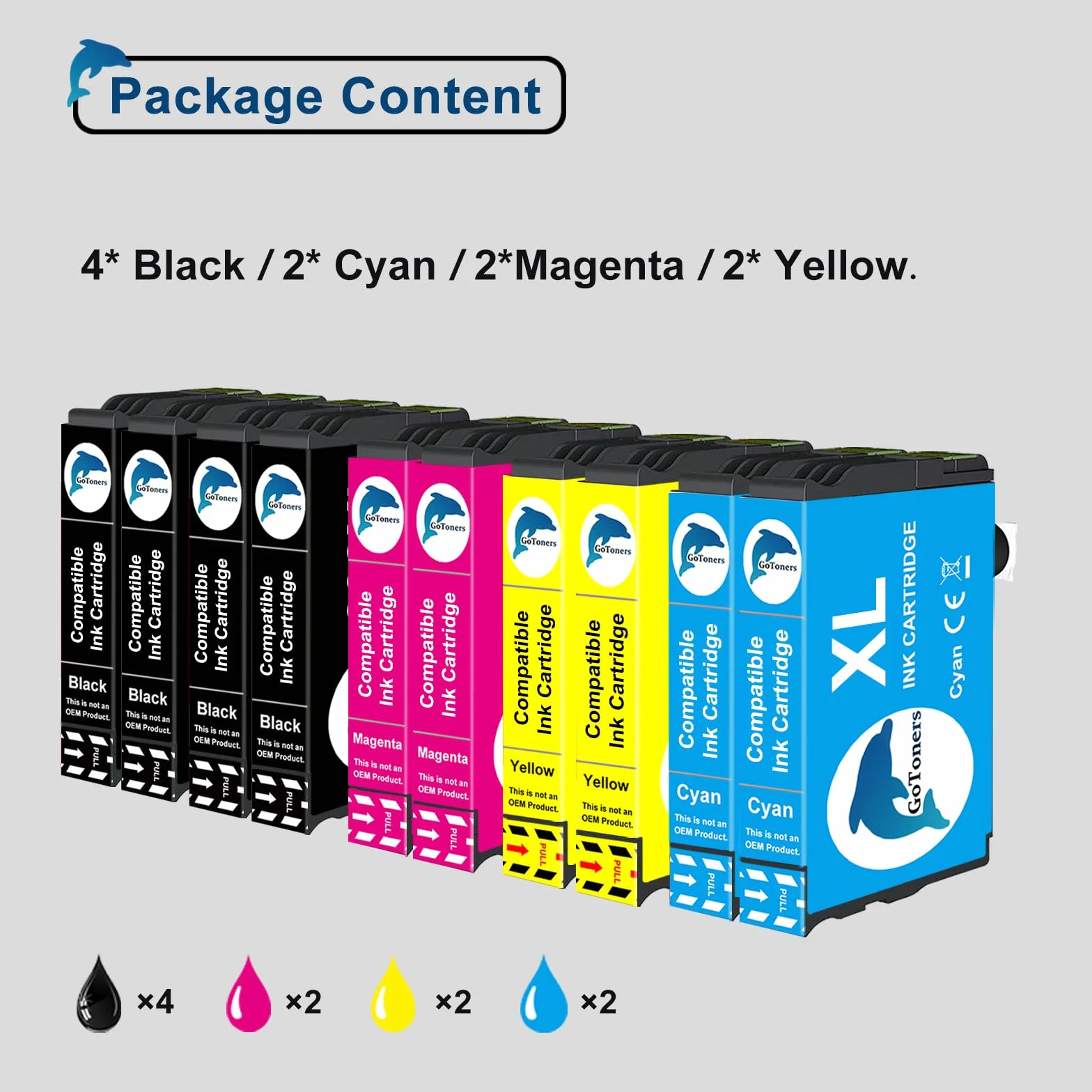 Cartouche d'encre compatible Epson 604 604XL pour XP-2200 XP-2205 XP-3200 XP-3205 XP-4200 XP-4205 WF-2910 WF-2930 WF-2950 (4 Noir, 2 Cyan, 2 Magenta, 2 Jaune)