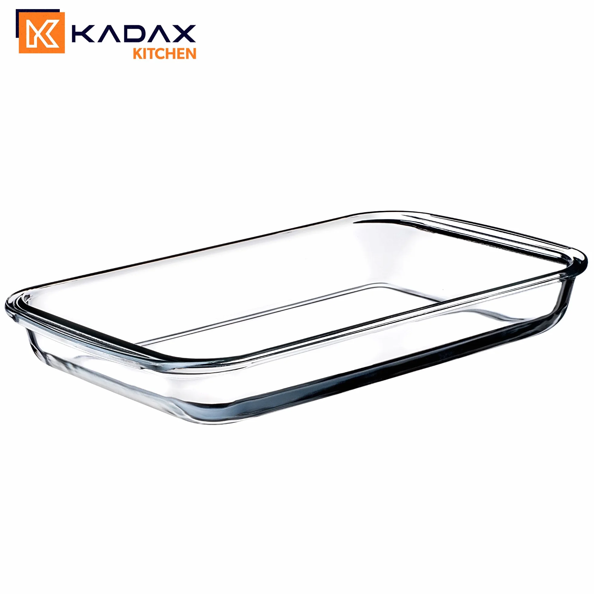 KADAX Plat à gratin rectangulaire de 6 l en verre résistant à la chaleur avec couvercle, passe au lave-vaisselle, plat à rôtir, plat à gratin en verre pour lasagnes, gâteaux (transparent)