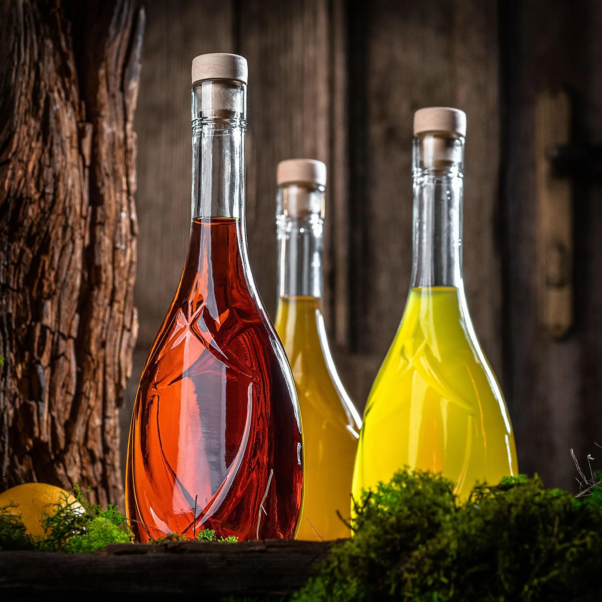 KADAX Lot de 10 bouteilles de liqueur vides en verre de 500 ml avec bouchon, pour remplir les liqueurs, le vin et l'alcool, bouteilles décoratives, bouteilles de vin en verre