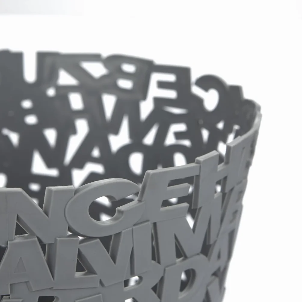 Balvi Corbeille à Papier Lettres Gris Plastique 30cm