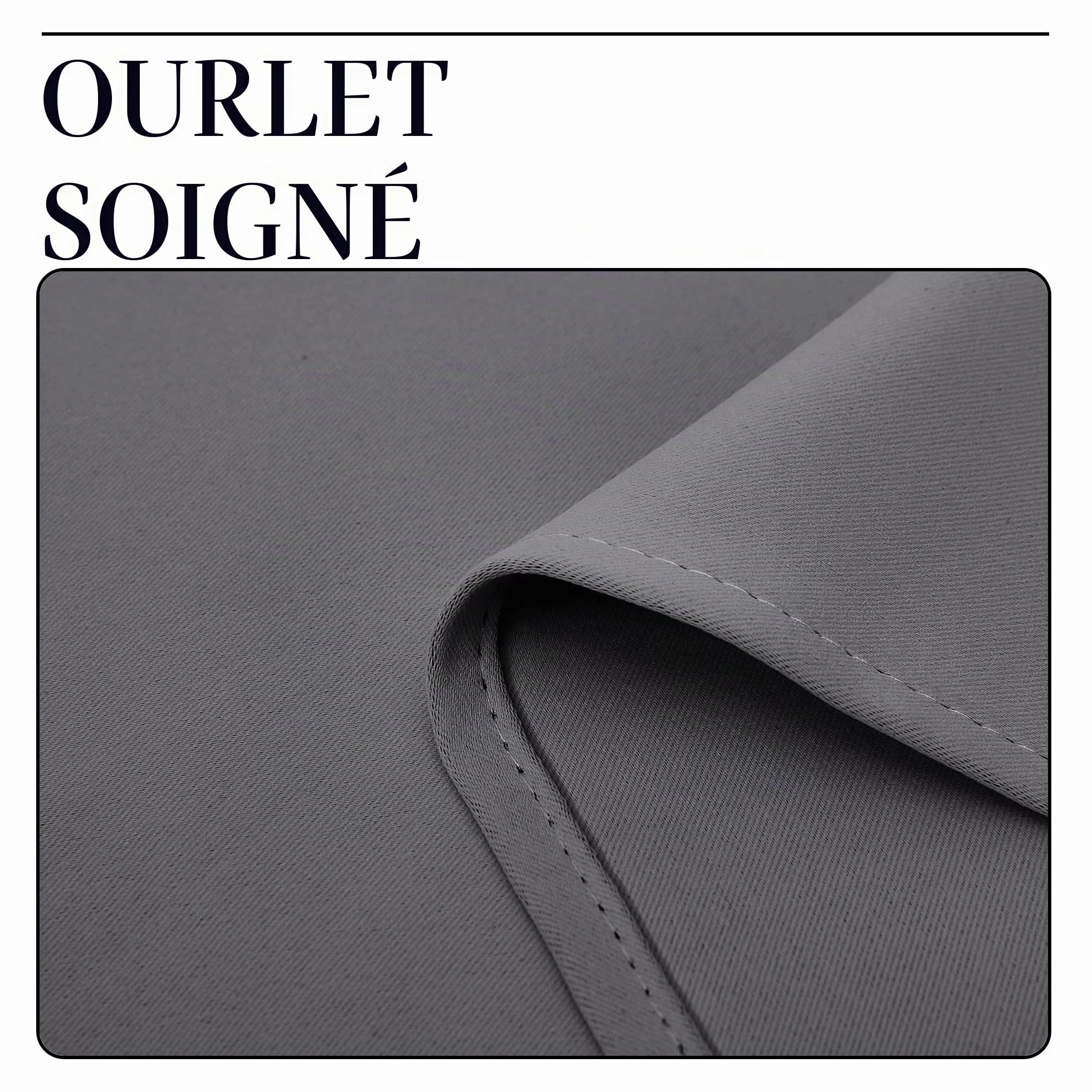 NICETOWN Rideaux Occultant Thermique Court Panneaux à Oeillets L107xH120cm Gris Foncé 2 Pièces