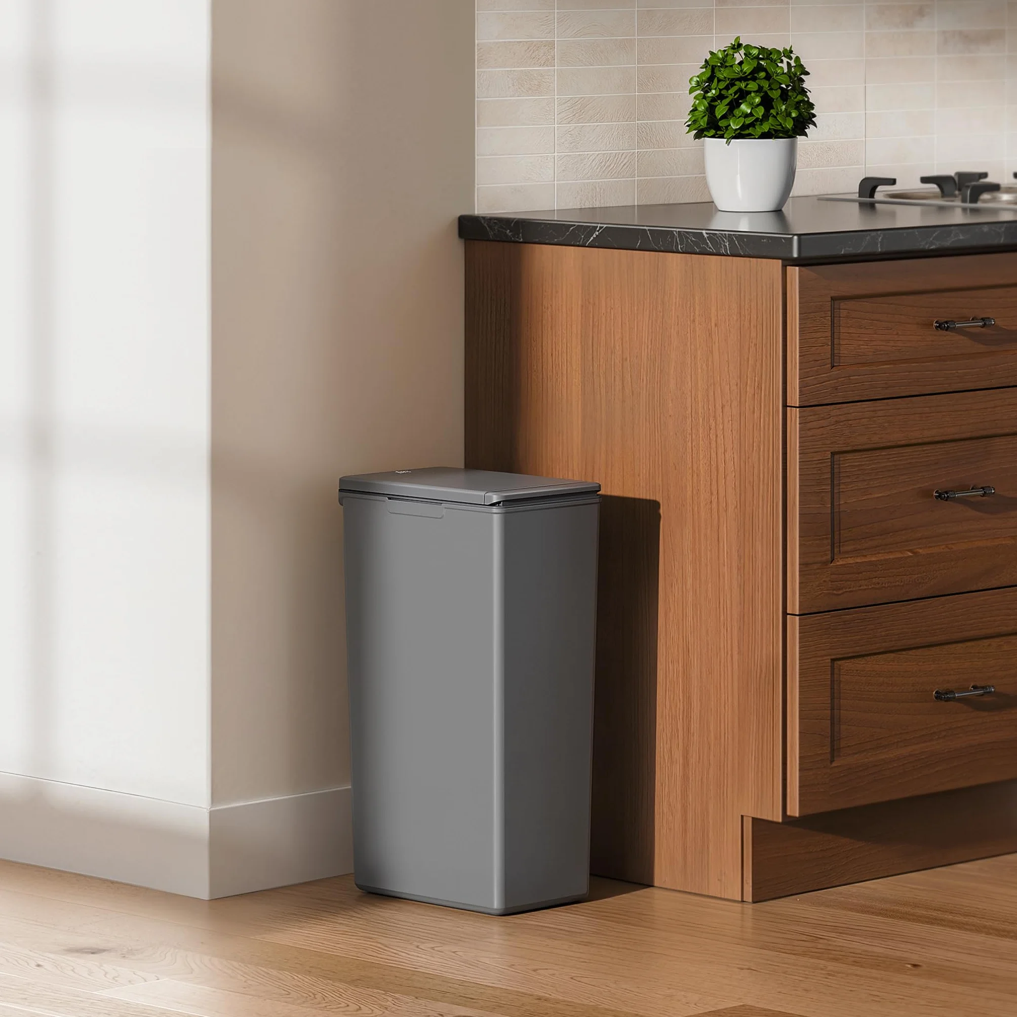 EKO Poubelle de Cuisine Morandi 30 L Ouverture Tactile Gris Foncé