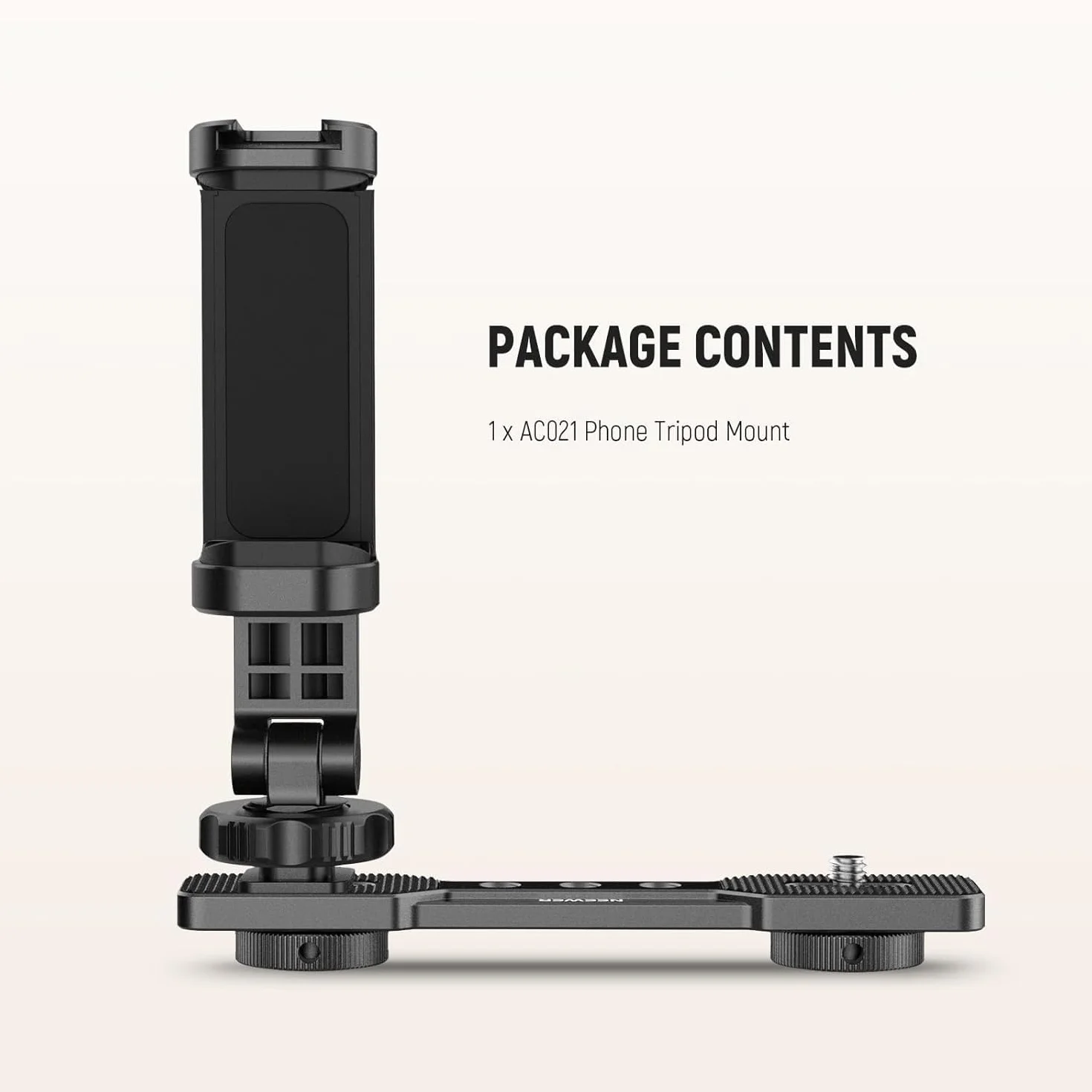NEEWER Uchwyt na telefon kompatybilny z DJI Osmo Pocket 3, Pocket 3, akcesoria rozszerzające, uchwyt na telefon komórkowy z gwintem 1/4 cala do statywu i drążka przedłużającego, zimna stopka do mini