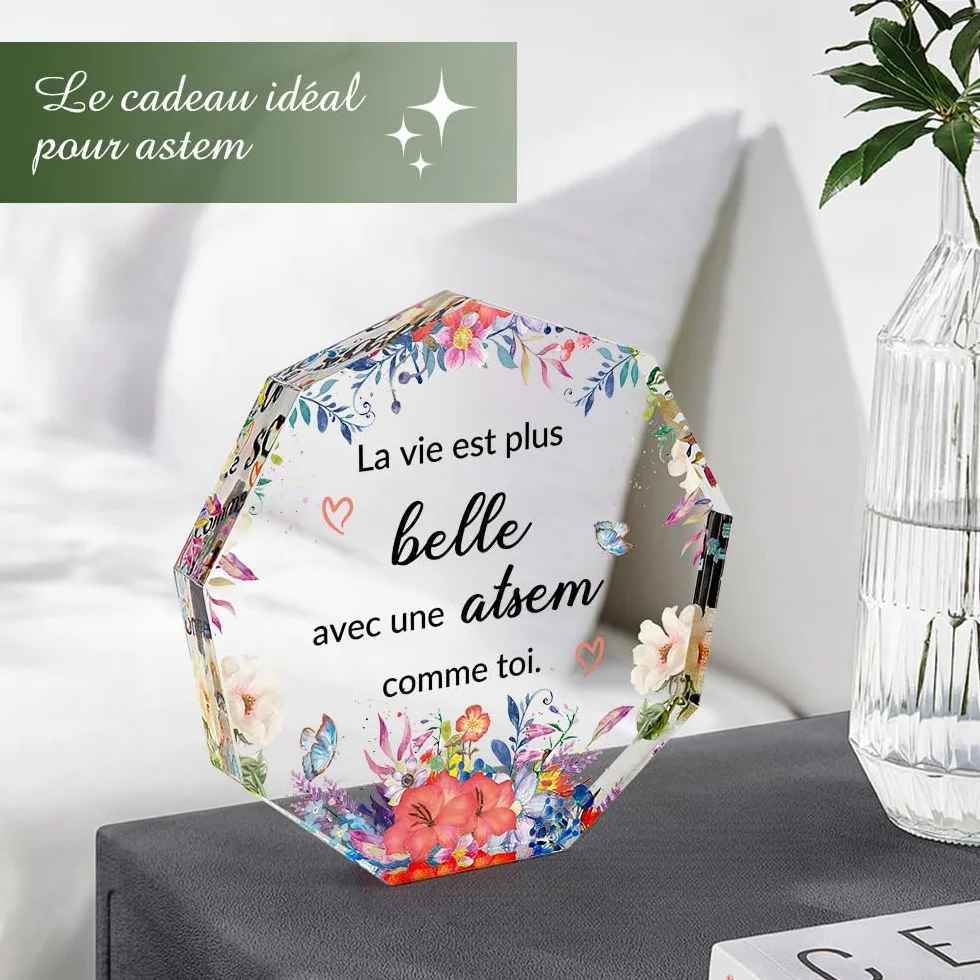 Cadeau Atsem Maternelle Fin d'Année Acryliques Idée Cadeau Atsem Aesh