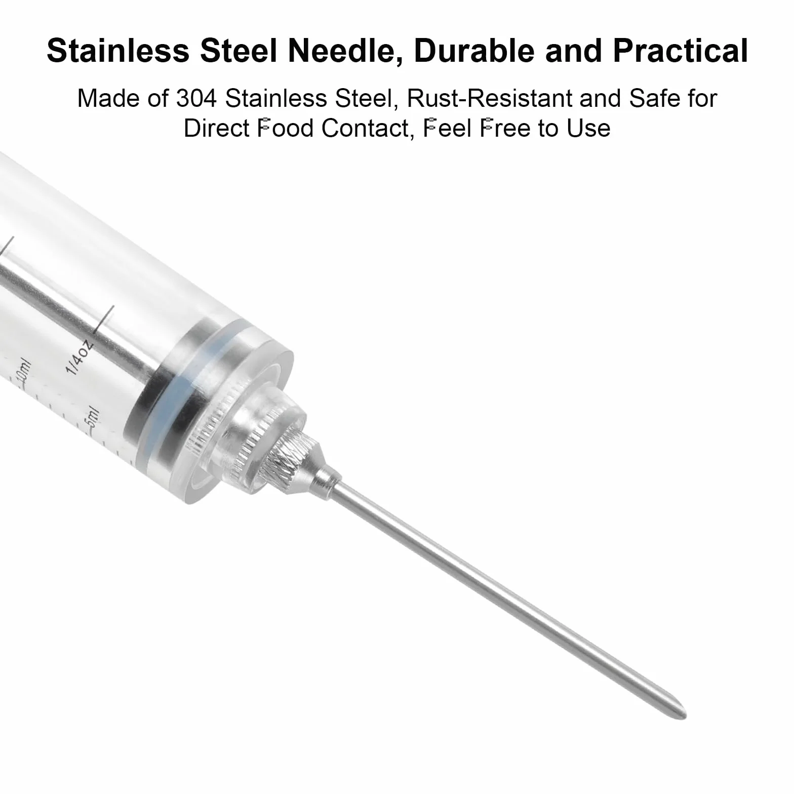 Windfromort Seringue Alimentaire 30 ML - Seringue avec Aiguille en Acier INOX 304-3 Aiguilles pour Confiture et Viande (Rouge)