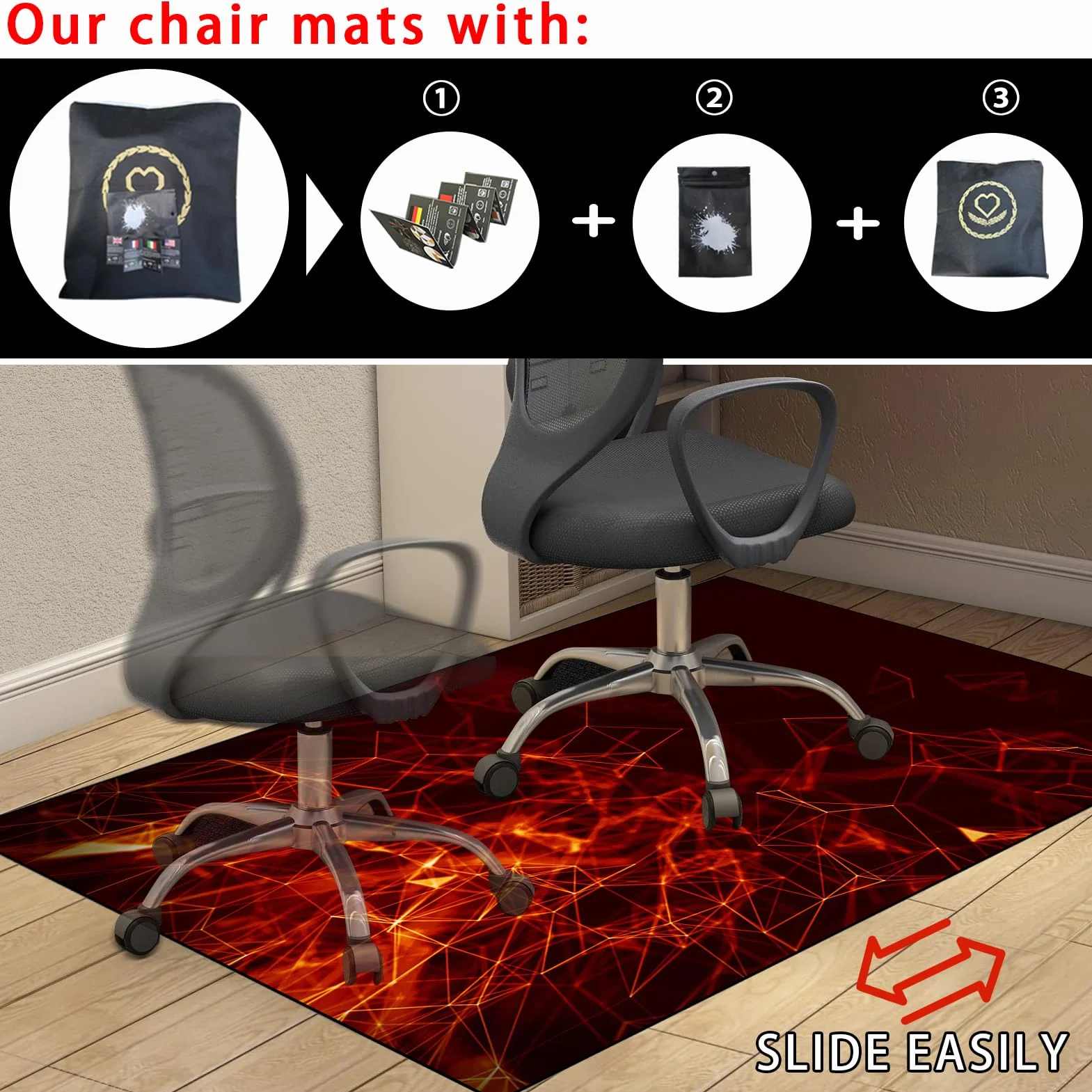 80 x 100 cm Tapis de Protection du Sol pour Chaise de Bureau, Tapis Gaming Sol, Tapis de Protection du Sol pour sols durs, Tapis de Sol bureau pour Chaise de Bureau stratifiée, Bureau et Chambre