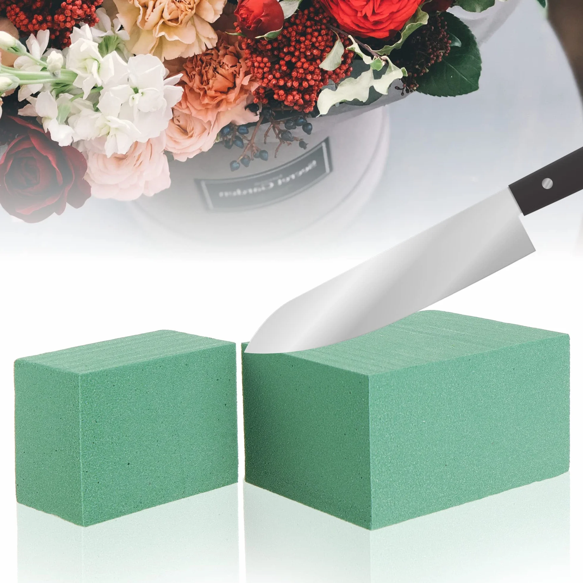 com-four® 3X Masses de bouchage pour Compositions Florales - Mousse Fleurs fraîches Mariage Anniversaire