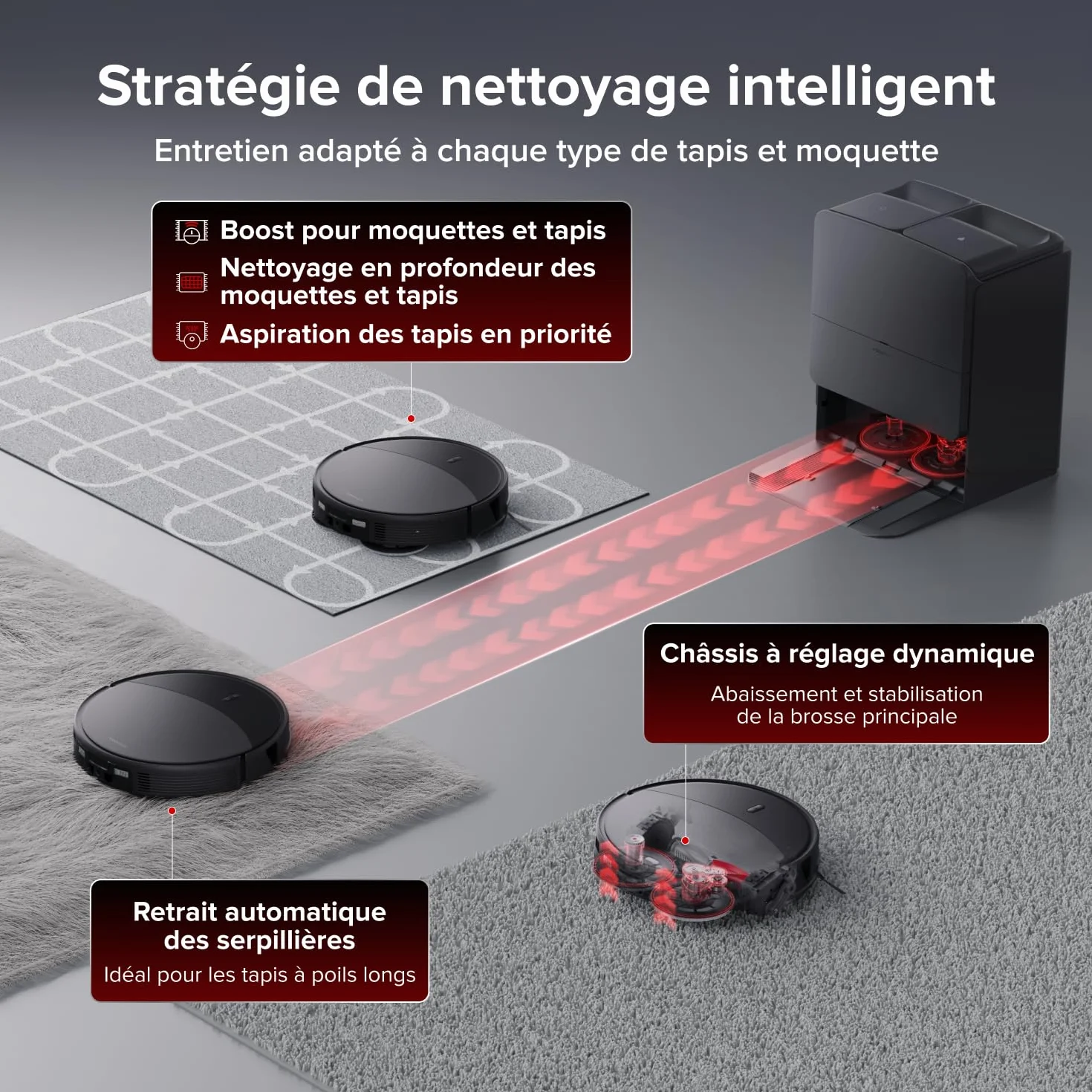 Roborock Saros 20 Robot Aspirateur Laveur 36000Pa Châssis AdaptiLift 3.0 StarSight 2.0 Anti-enchevêtrements FlexiArm RockDock Ultra-mince