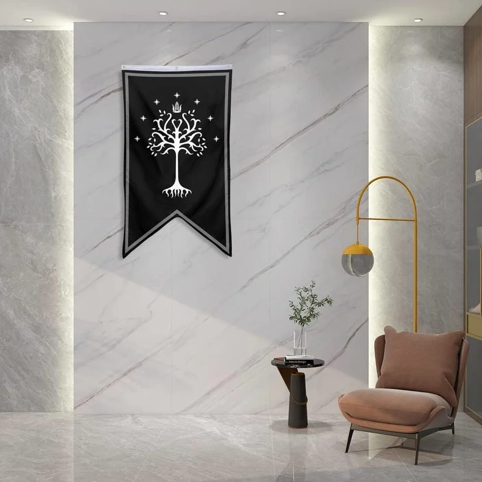 Bannière arbre de Gondor 76,2 x 127 cm noir Yanbooch