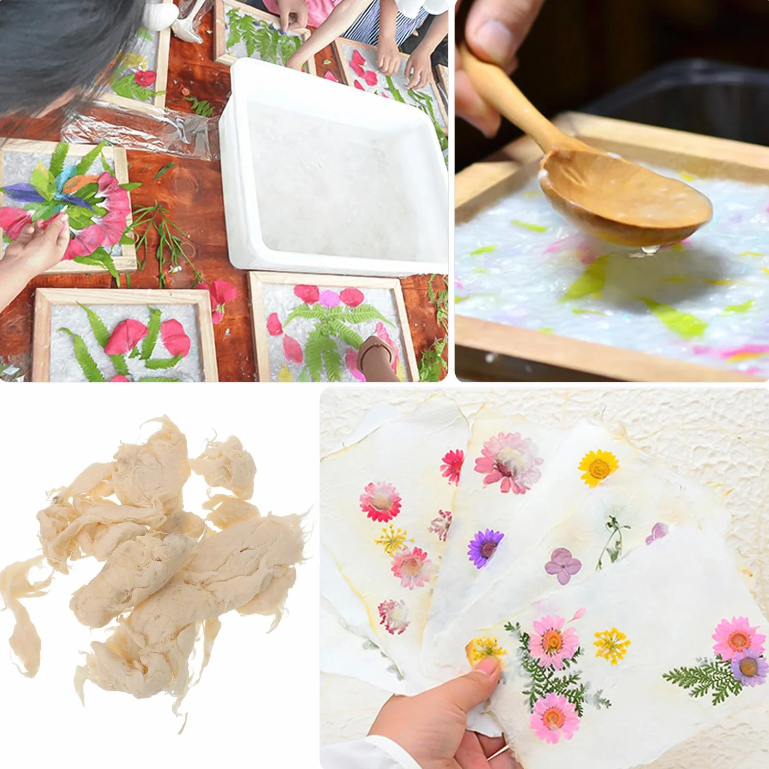 ifundom Pâte à Papier Artisanale 100 G en Bois de Mûrier pour Bricolage Créatif