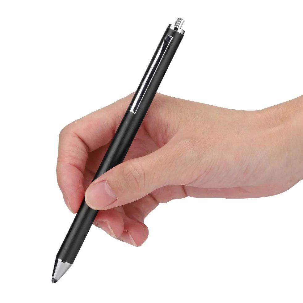Rysik z główką materiałową, Uniwersalny Rysik do Ekranu Dotykowego do Smartfonów i Tabletów, do Samsunga, do IPada, do OPPO, do Huawei Mate, do Serii NOVA (Czarny)
