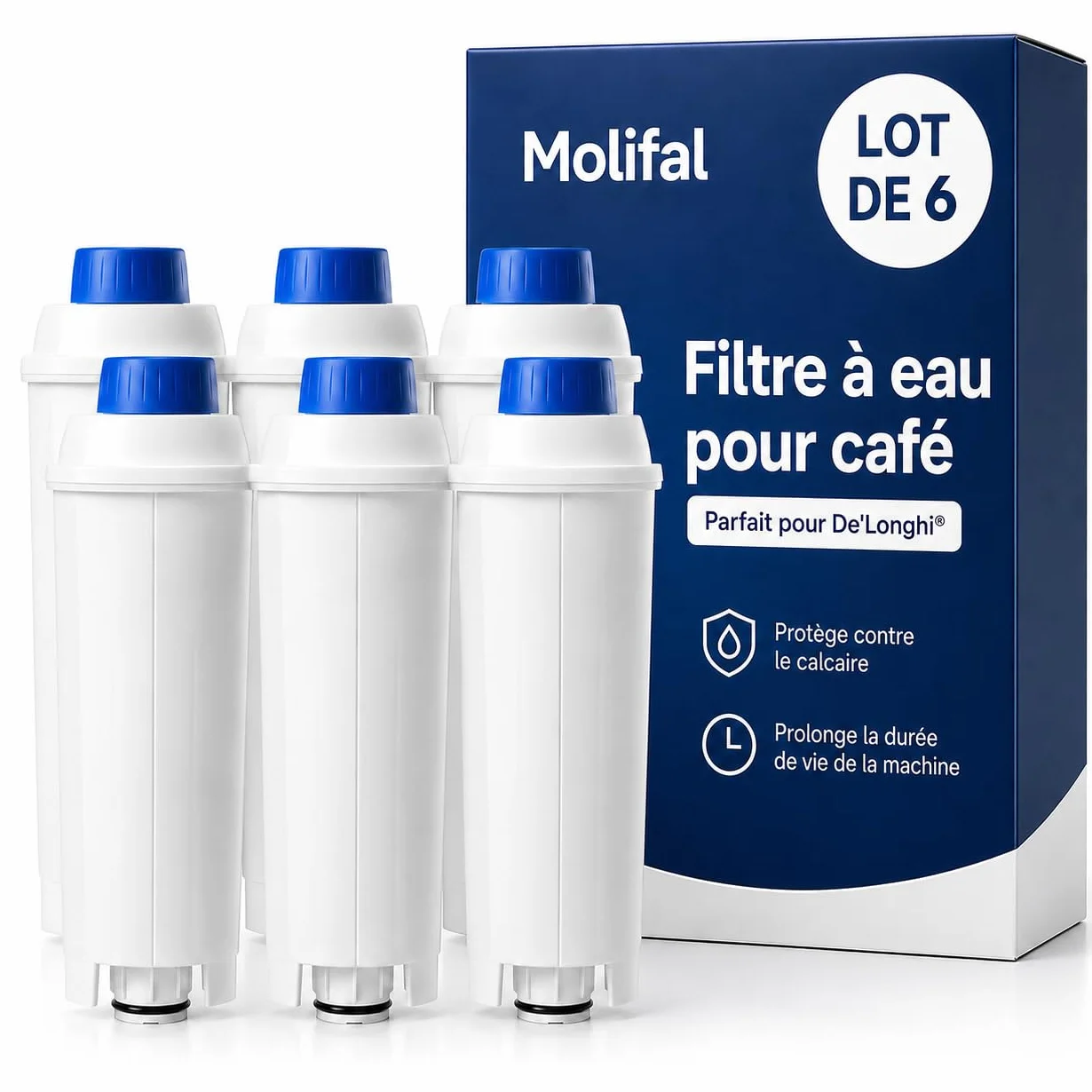 Filtre à eau de rechange Delonghi DLSC002 compatible Dinamica Magnifica S Eletta Explorer ETAM Autentica EPAM ECAM