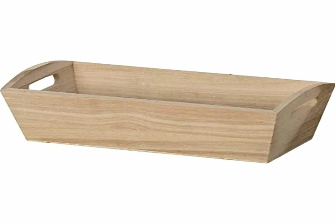 Artemio Corbeille en Bois Rectangle Beige 28 x 9 x 14 cm