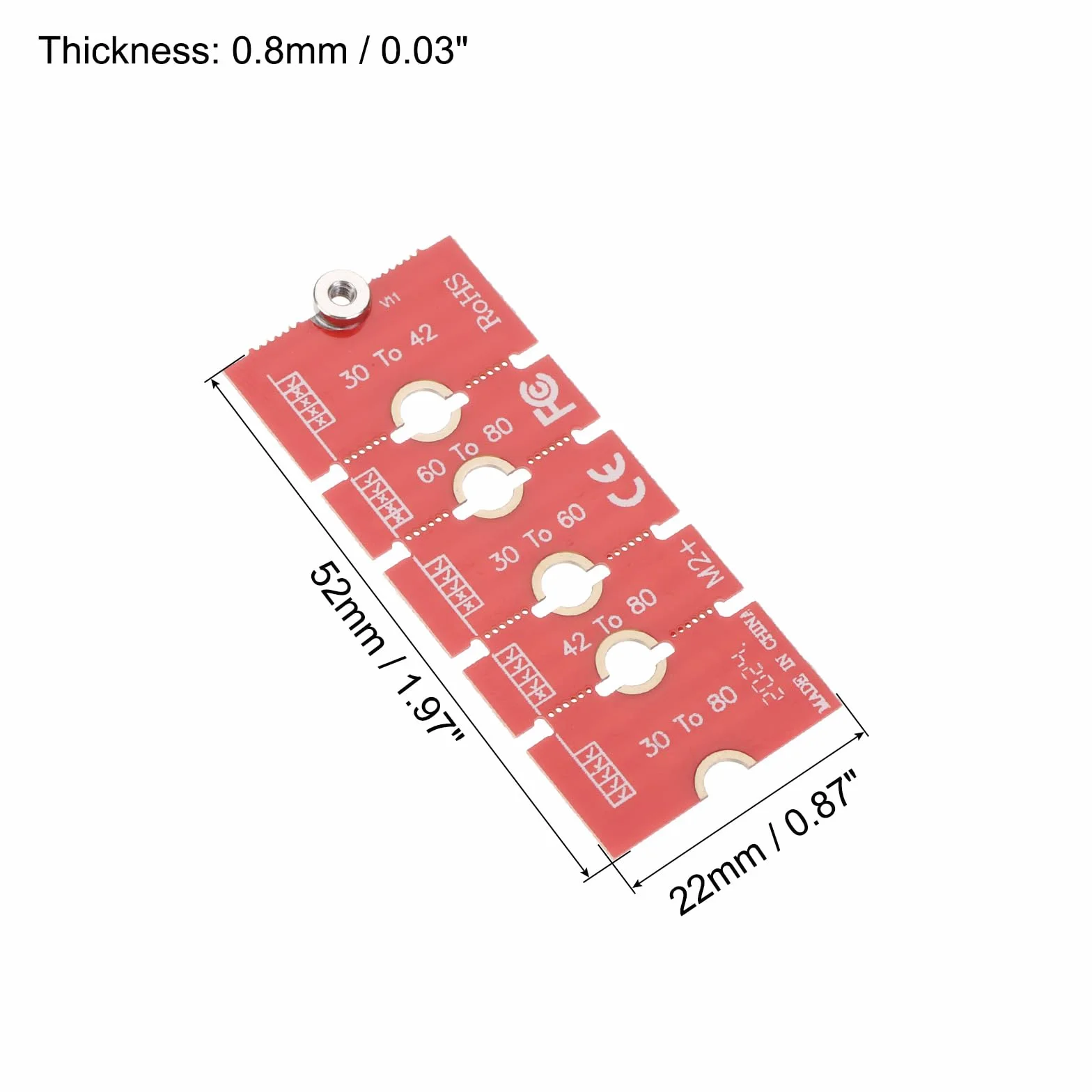 QUARKZMAN 2 szt. M2 M.2 NGFF/NVME długość przedłużacz adaptera 2230, 2242, 2260, 2280 wielofunkcyjny przedłużacz paska SSD płytka PCB do komputera PC obudowa komputera czerwonego
