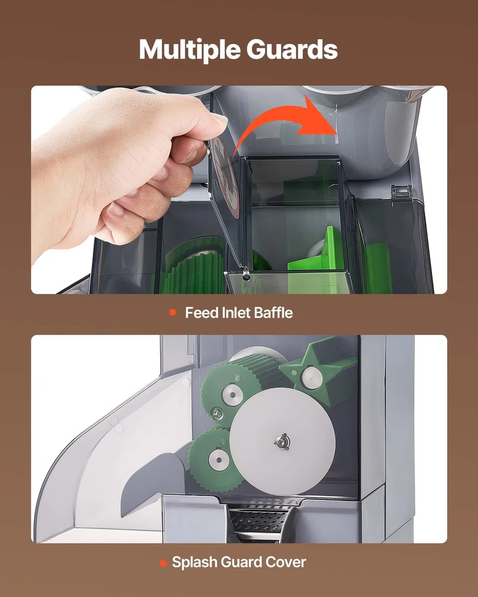 VEVOR Presse Agrumes Professionnel Extracteur de Jus Électrique 100 W, Pour Bar à Jus Restaurant Supermarché, Presse Orange Commerciale à Rendement Élevé, Avec Bac à Écorces et Couvercle en PC