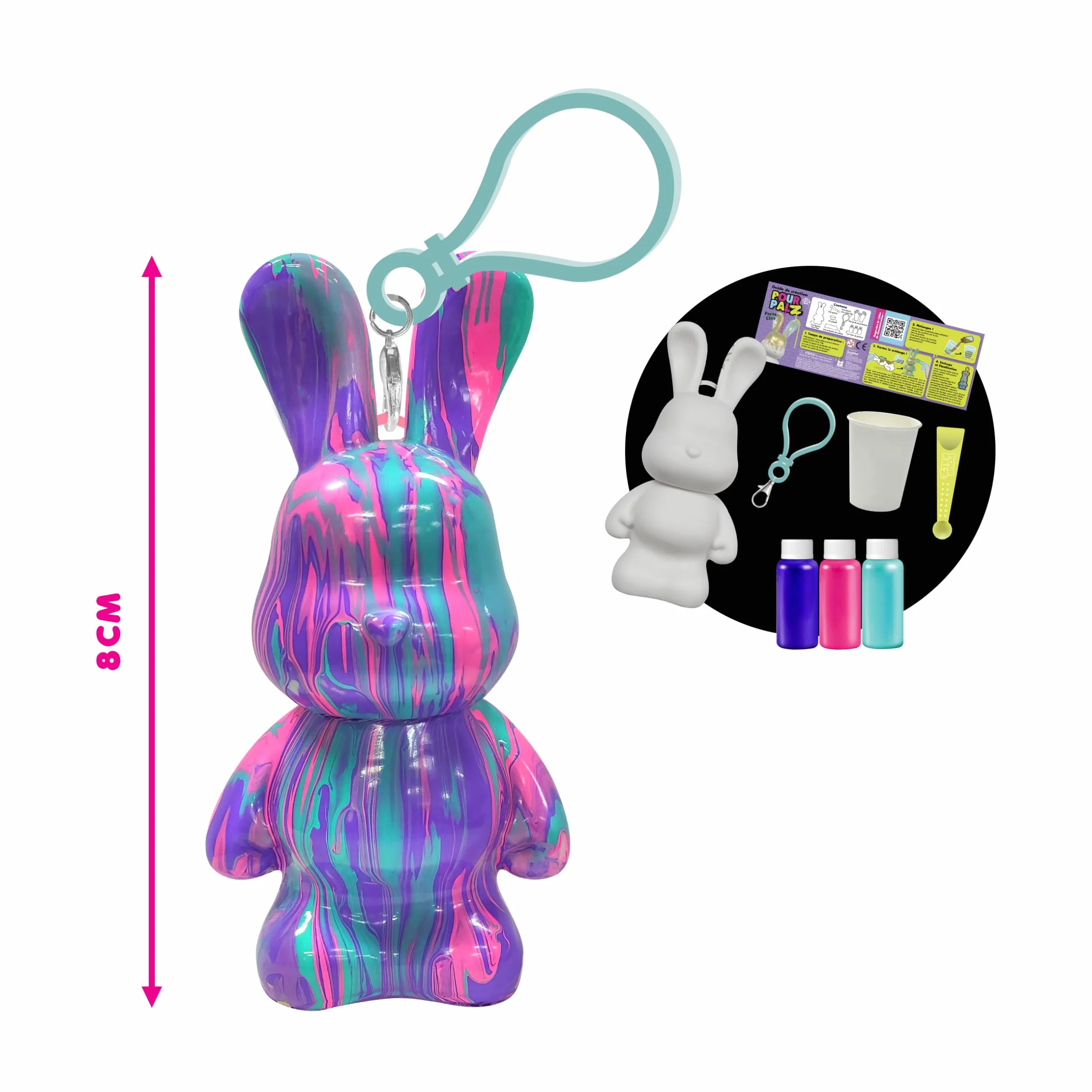 Silverlit Palz Lapin de Pâques Kit Créatif Peinture Marbrée Figurine à Décorer Œuf Surprise 5 Ans