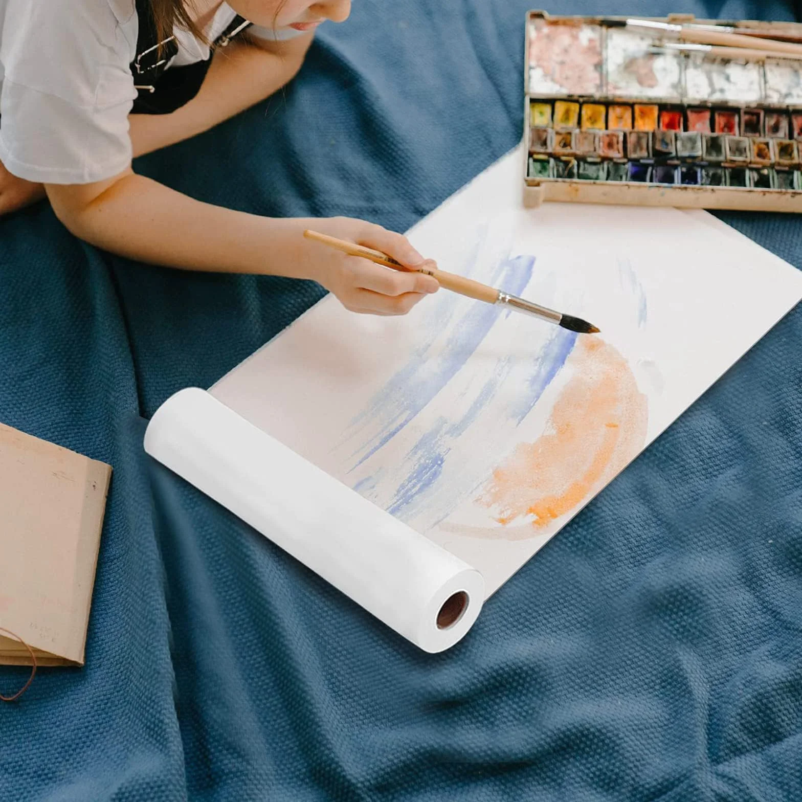 Rouleau de Papier à Dessin Blanc pour Enfants Art Croquis Peinture 30 x 15 cm
