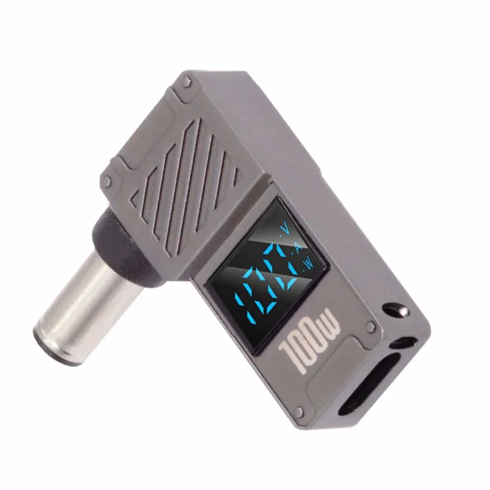 Adapter USB C na DC, USB C żeński na DC (7,4 x 5,0 mm, złącze Jack DE, PD, 100 W, szybkie ładowanie do laptopa ze wskaźnikiem zasilania)