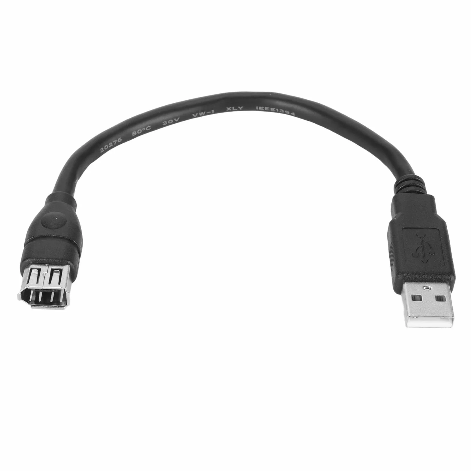 Asixxsix Firewire 1394 6-pinowy kabel do ładowania USB, Firewire IEEE 1394 6-pinowy żeński na USB 2.0 A męski Adapter Kabel konwertujący do aparatu cyfrowego, cyfrowych rejestratorów wideo,
