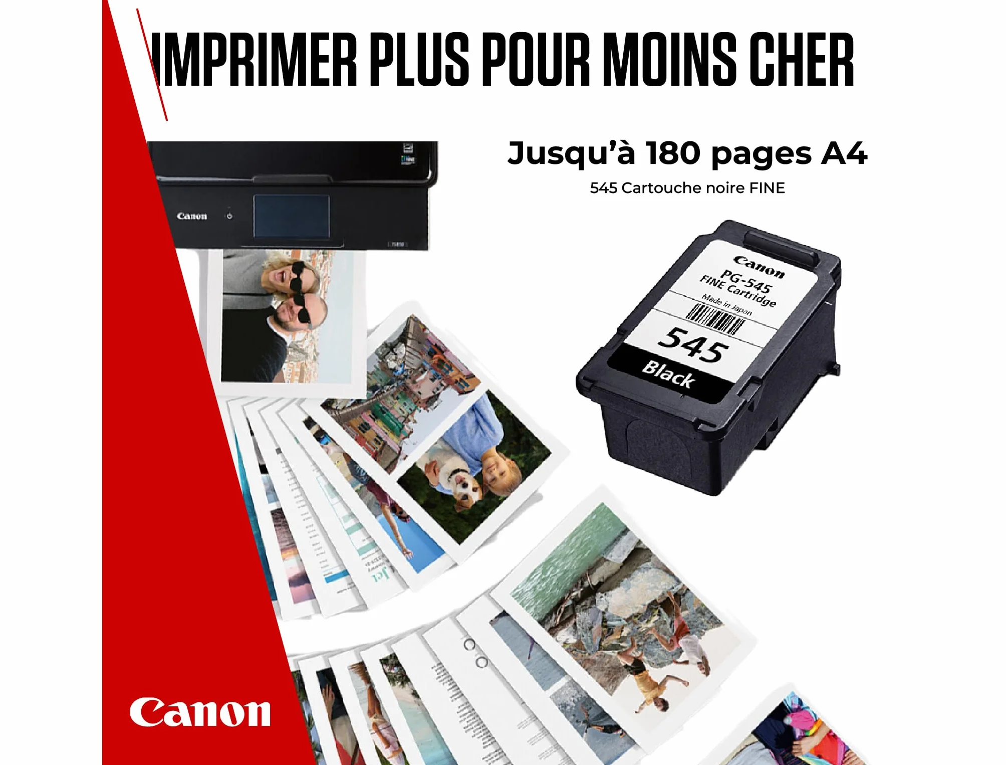 Canon Cartouche Encre PG-545 Noire Authentique pour Imprimante