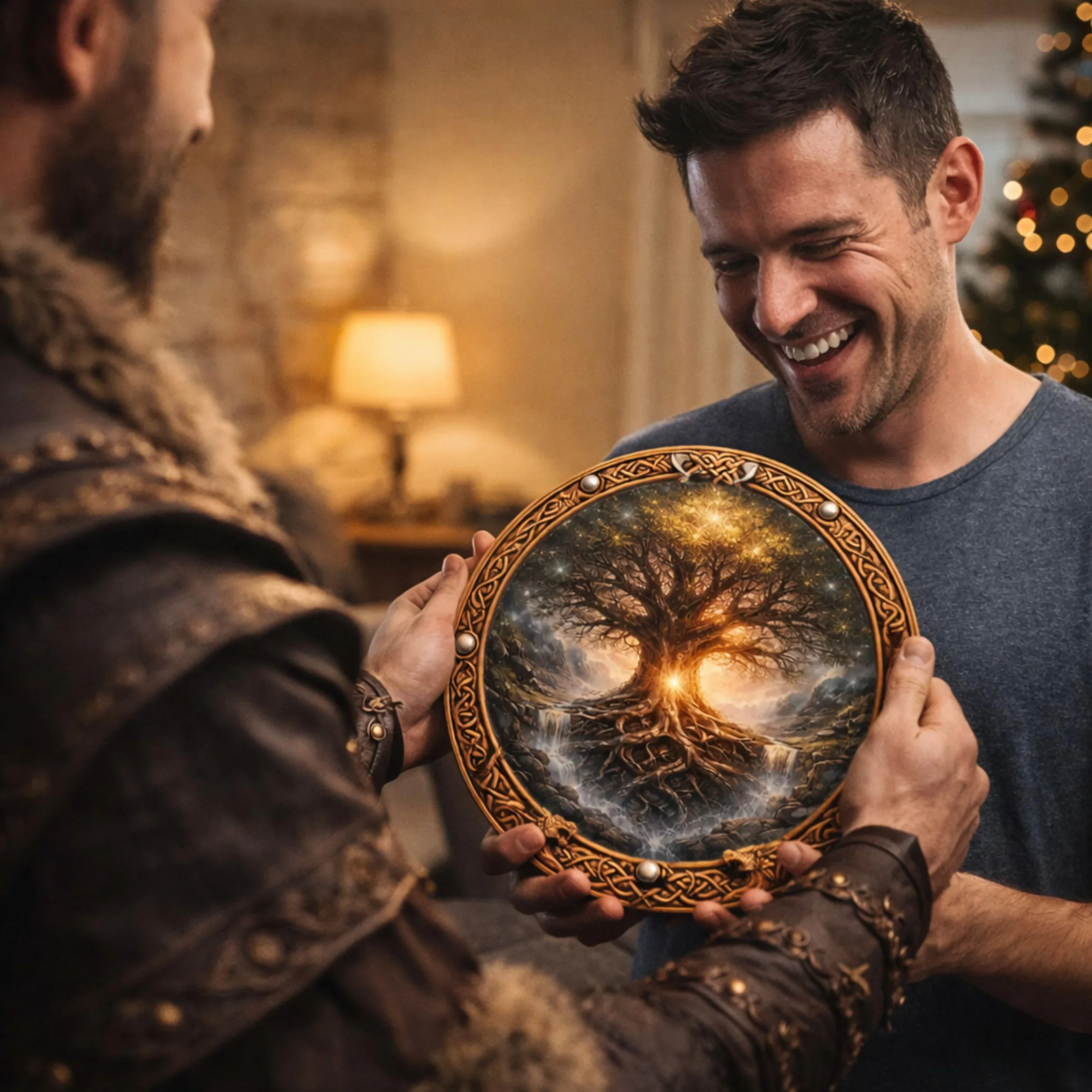 Viking Tableau mural rond Ø 30 cm Corbeaux Valknut Mythologie nordique DARO Design