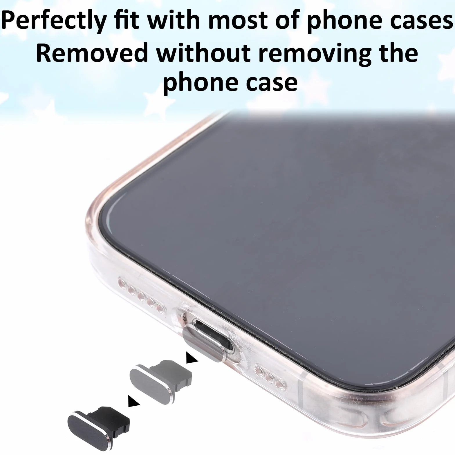 4 sztuki zatyczek przeciwpyłowych, zatyczki ochronne, kompatybilne z telefonami 14, 13, 12 x XS XR, ochrona przed kurzem, zatyczki do telefonu, ze szczotką do czyszczenia, kolor czarny