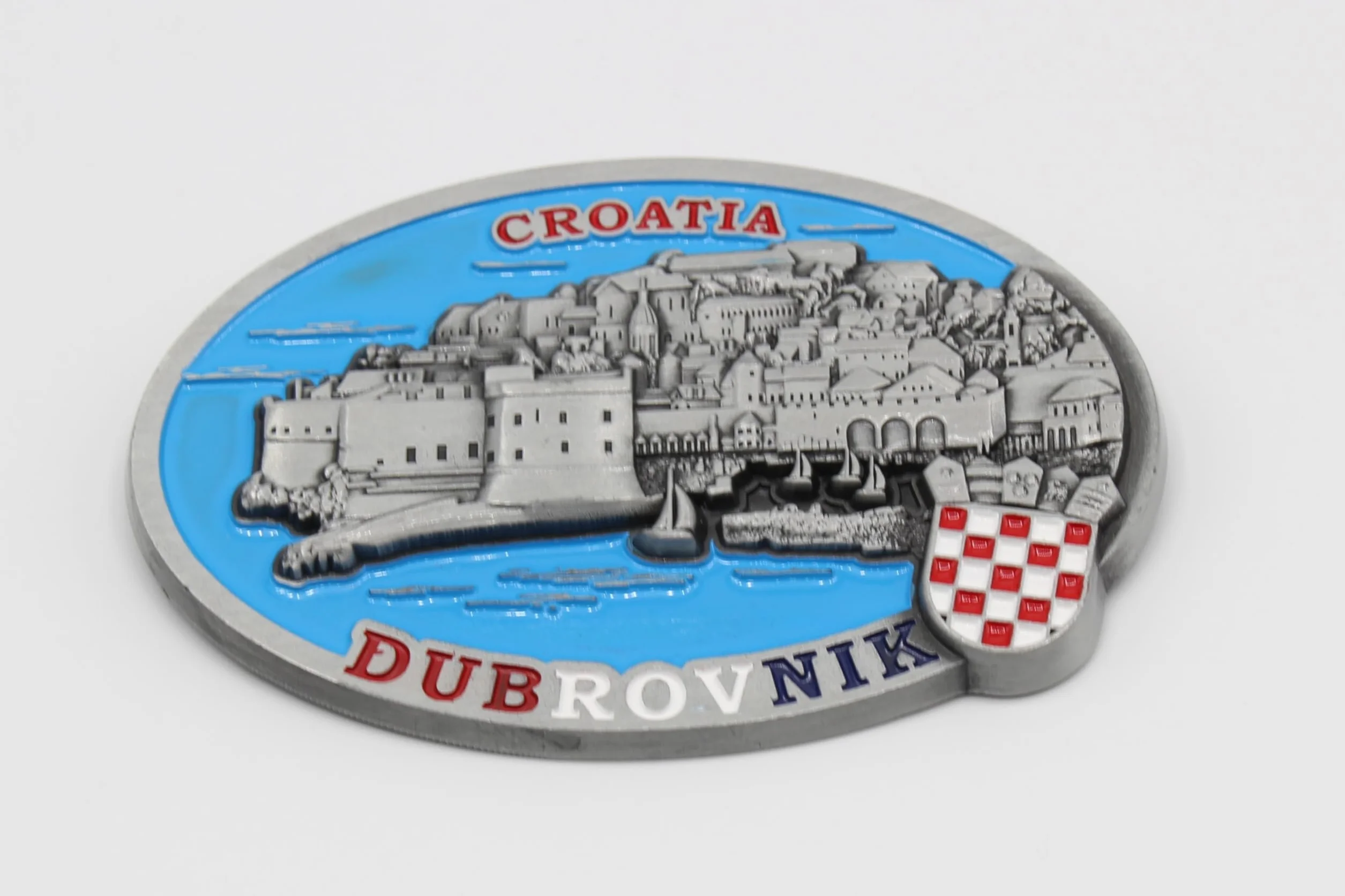 Aimant réfrigérateur métal 3D Dubrovnik Croatie souvenir voyage