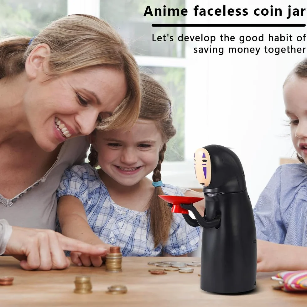 Tirelire Électronique Anime Enfant, Avalage Automatique Pièces, Effet Sonore Hoquet, Noir