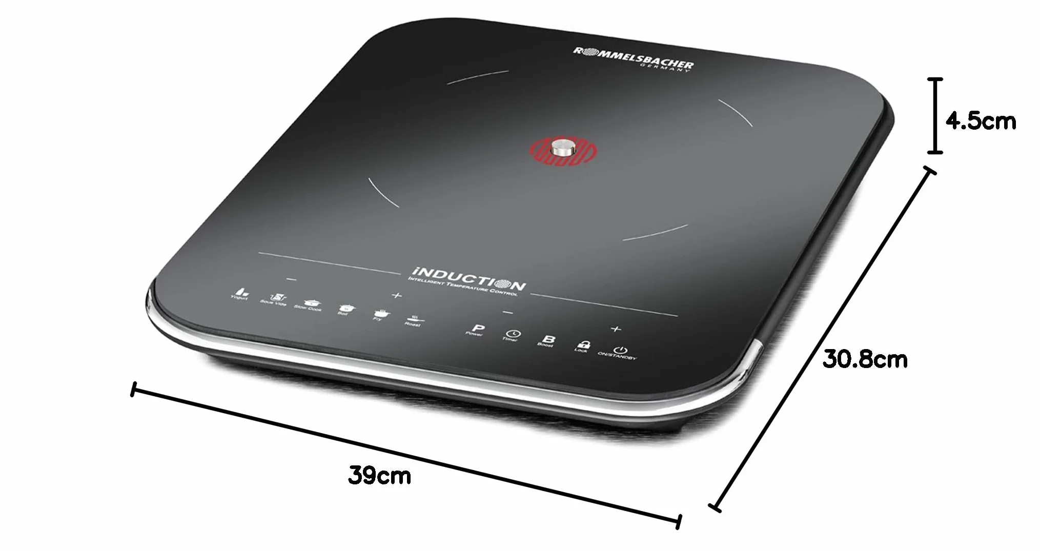 Rommelsbacher CTS 2000/IN plaque Noir, Argent Comptoir Plaque avec zone à induction 1 zone(s)