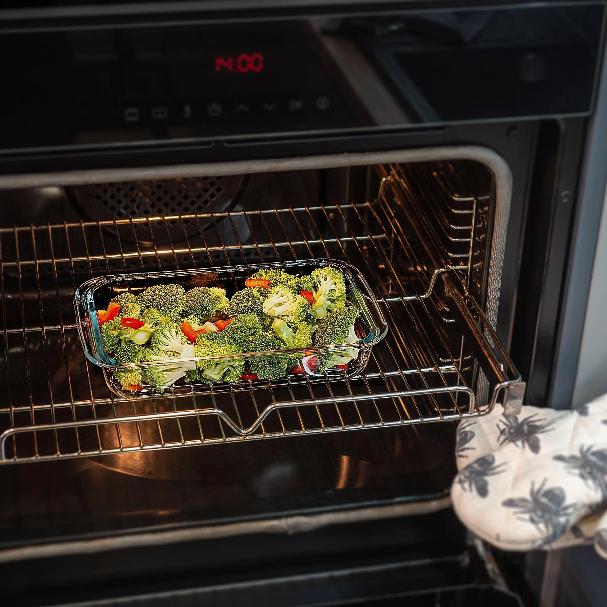 KADAX Plat à gratin rectangulaire de 6 l en verre résistant à la chaleur avec couvercle, passe au lave-vaisselle, plat à rôtir, plat à gratin en verre pour lasagnes, gâteaux (transparent)