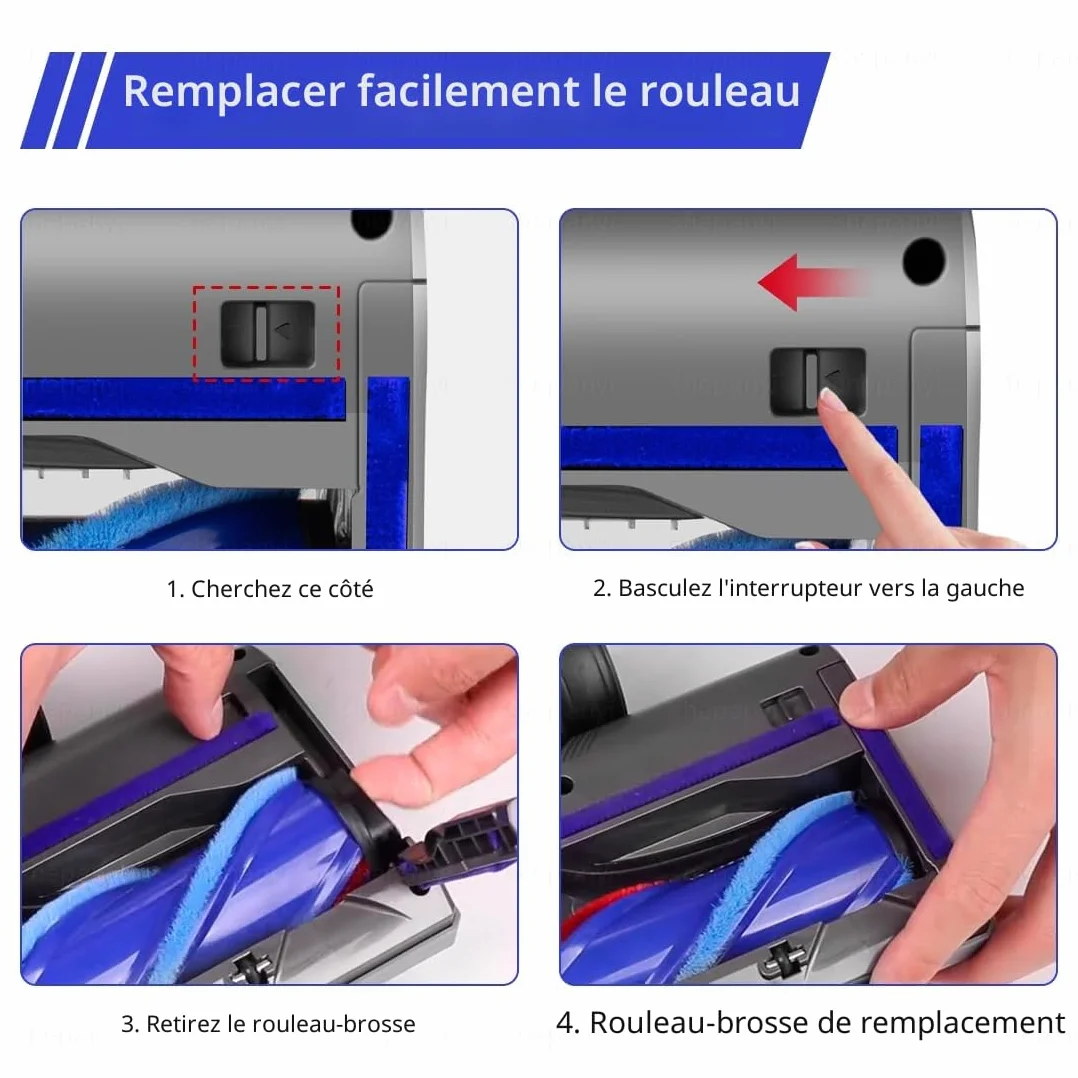 Brosse Détection de Poussière, Compatible pour Dyson Aspirateurs V7, V8, V10, V11, V15, Pièces de Rechange, Brosse Aspirateur, Pièces de Détachées, Motorhead, Accessoire pour Sols Durs.