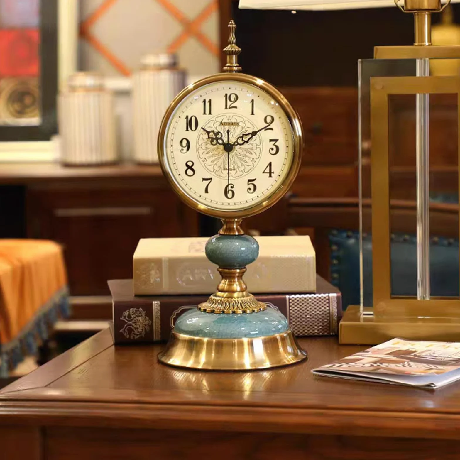 Horloge de Table Vintage Rétro Fonctionne avec Piles pour Salon, Chambre, Bureau