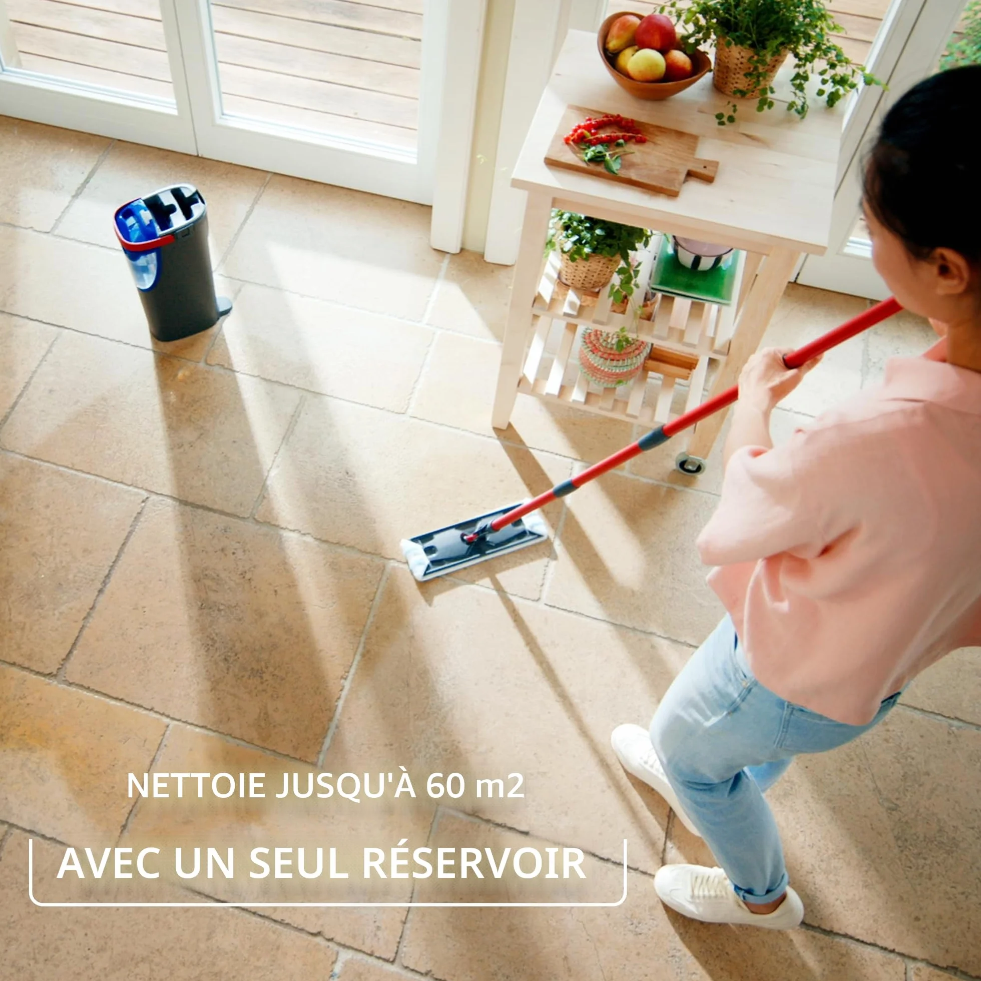 Vileda H2pro Balai Plat avec Recharge Microfibre - Système Double Réservoir Eau Propre Sale
