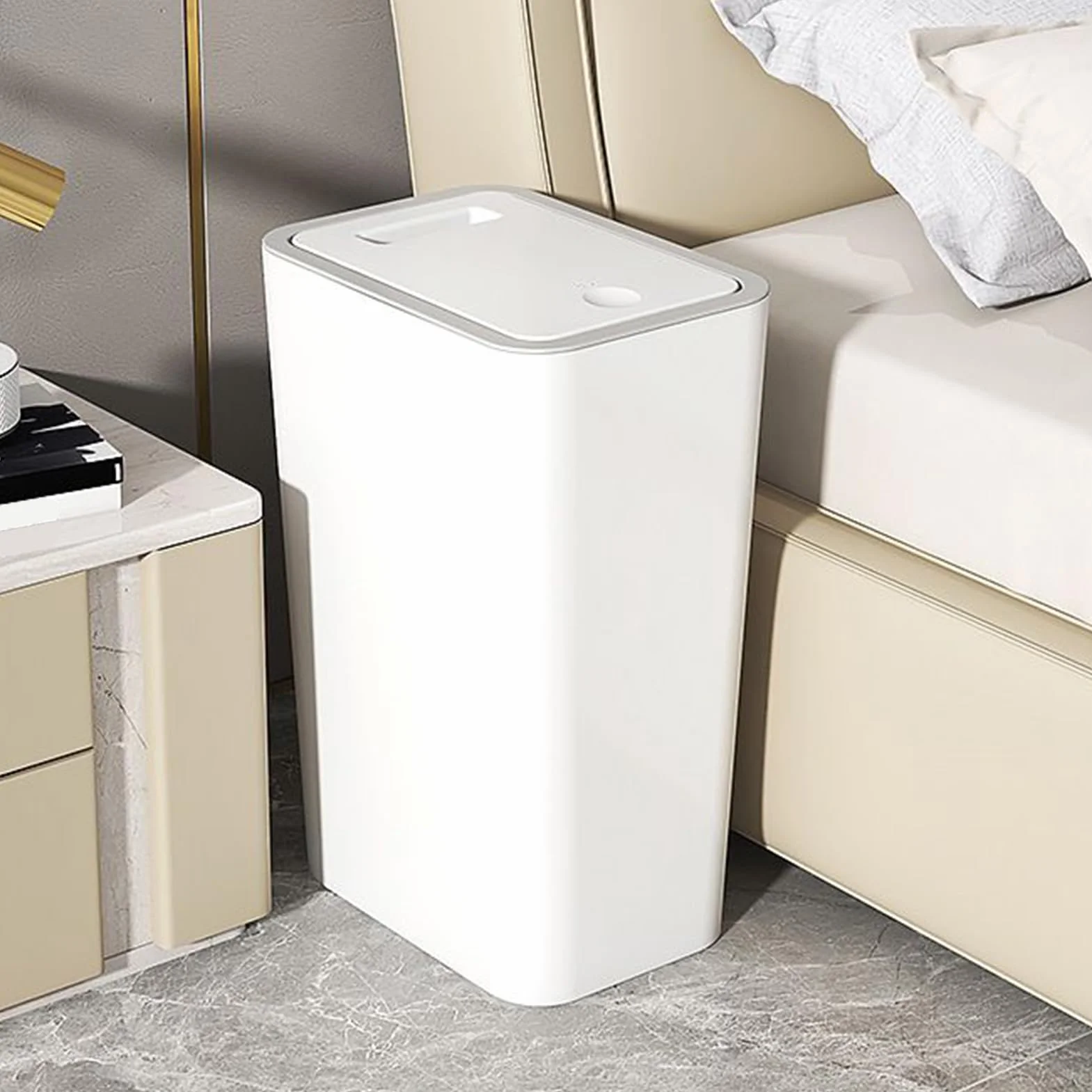 Poubelle avec Couvercle 10 Litres pour Maison Bureau Salle de Bain